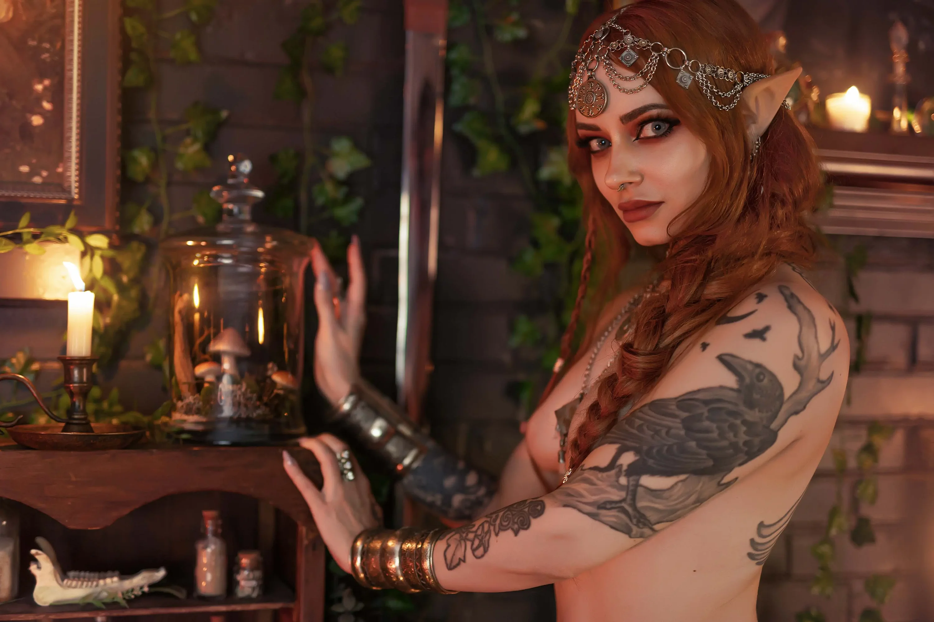 Forbidden Realm Archmagecandles elf mage maiden redhead gen-the-hobbit genevieve genthehobbit fantasy renaissance  Slide