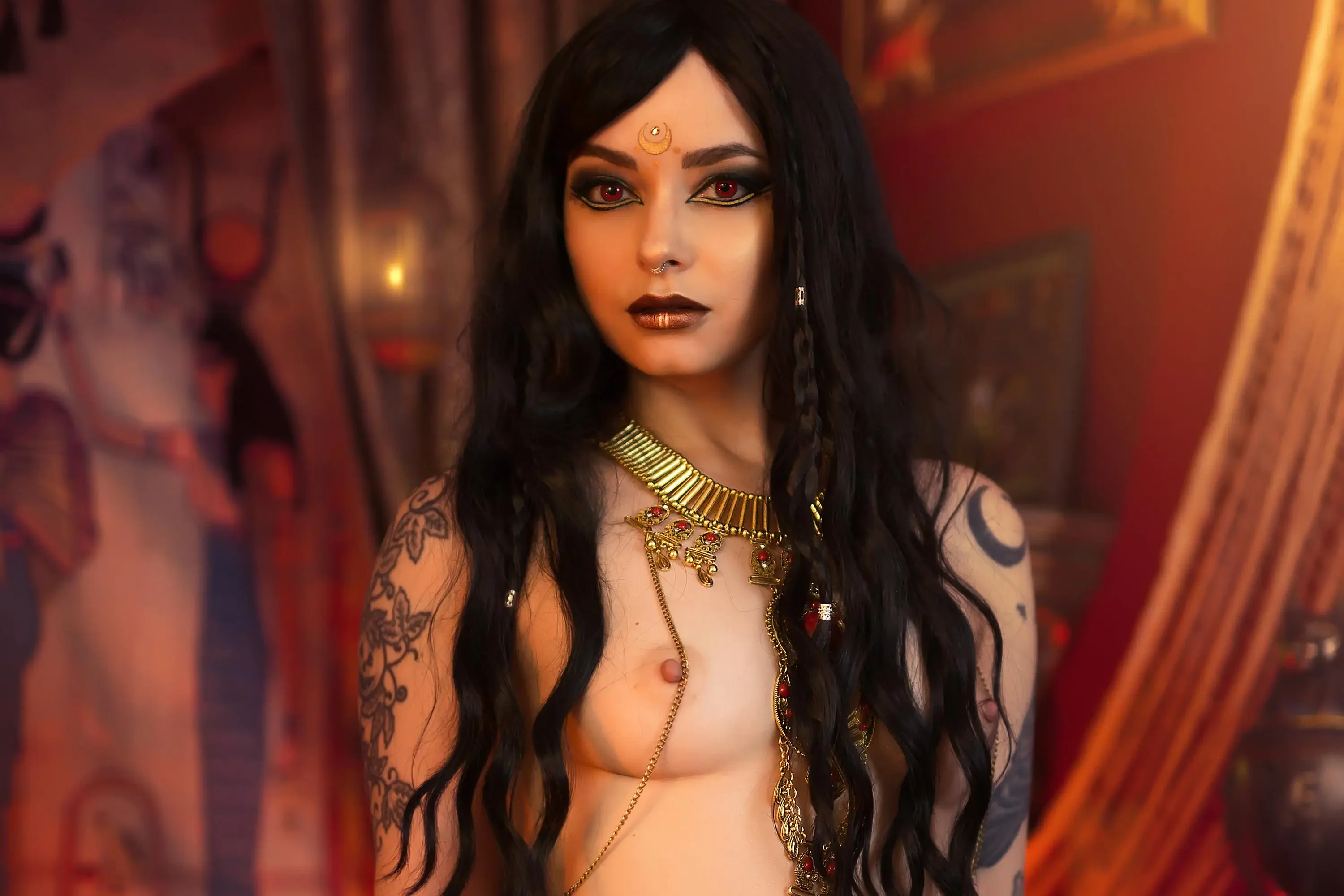 Forbidden Realm Bastetkitty black-hair gen-the-hobbit genevieve genthehobbit egyptian exotic mythology  Slide