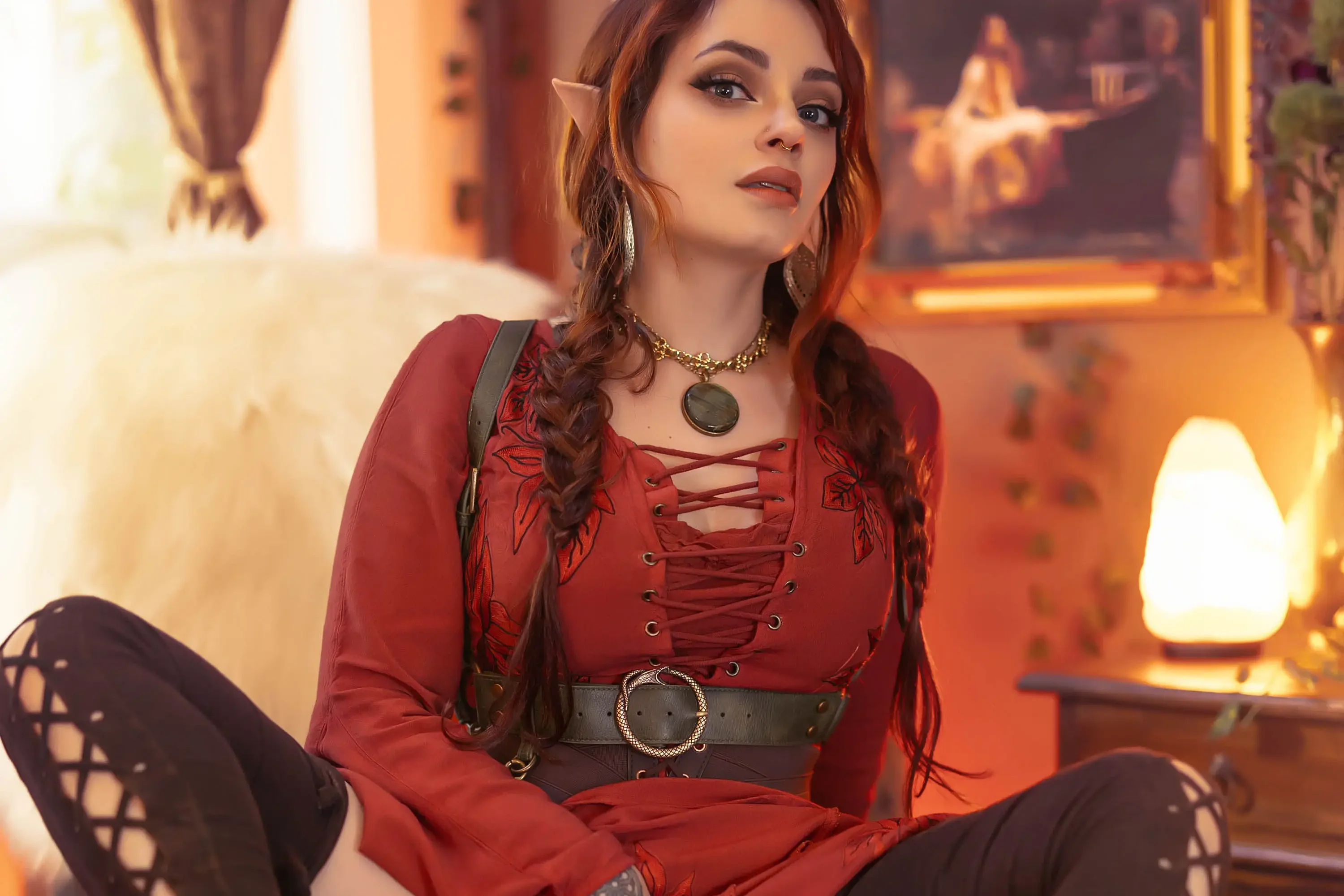 Forbidden Realm Beguileelf-ears maiden redhead gen-the-hobbit genevieve genthehobbit boho cozy renaissance  Slide