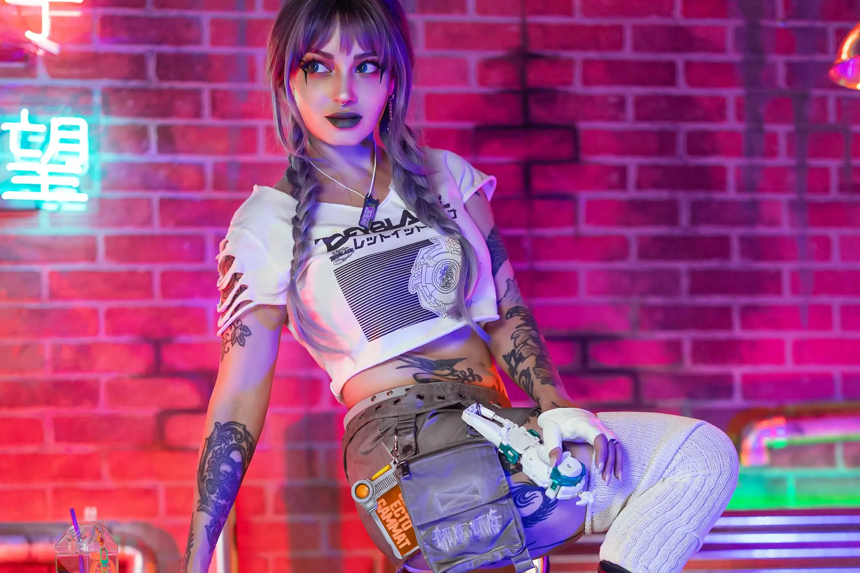 Forbidden Realm BladeBaeboots knee-socks blade-runner edgy technicolor whimsical purple-hair gen-the-hobbit genevieve genthehobbit cyberpunk industrial  Slide