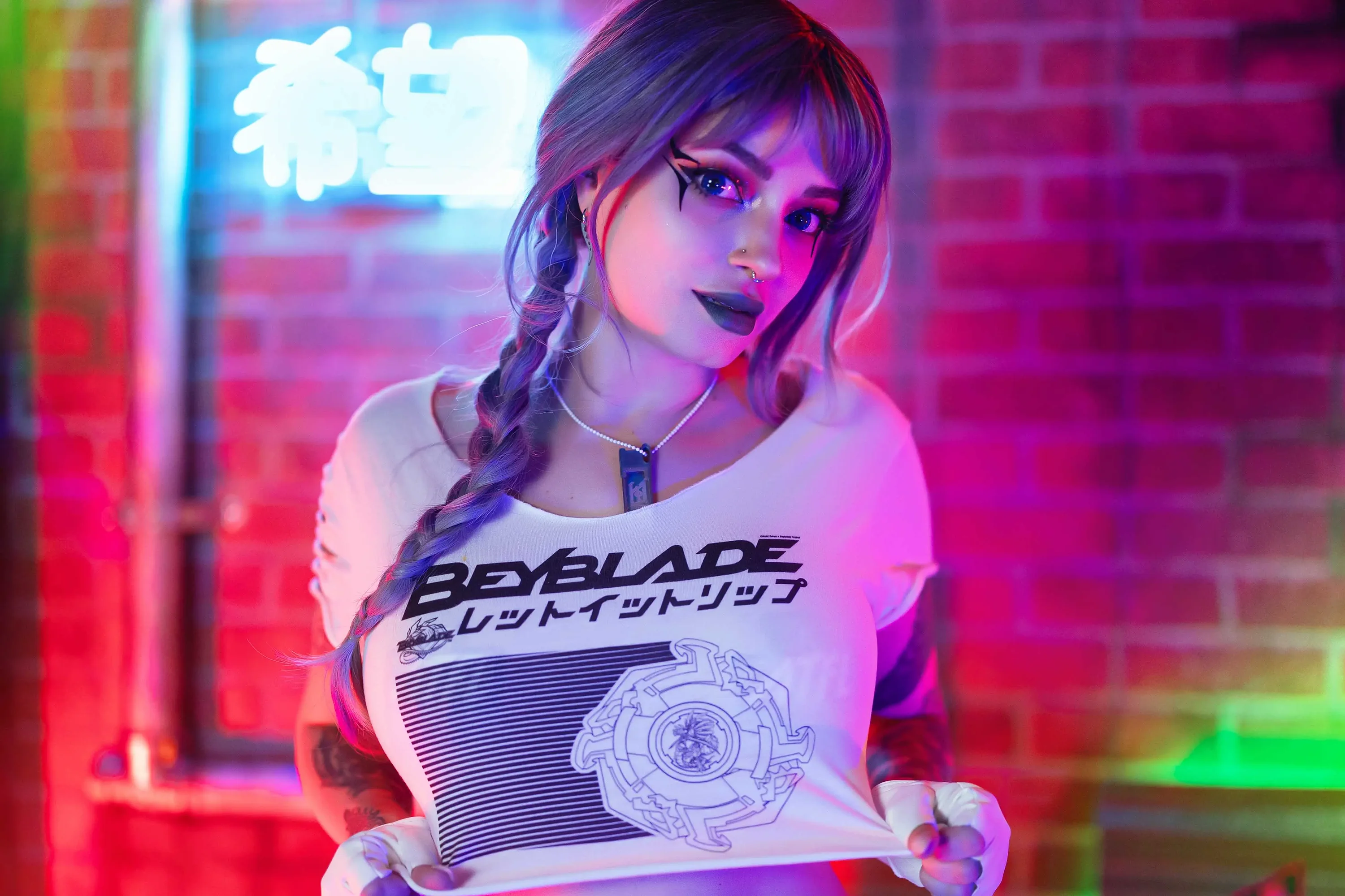 Forbidden Realm BladeBaeboots knee-socks blade-runner edgy technicolor whimsical purple-hair gen-the-hobbit genevieve genthehobbit cyberpunk industrial  Slide