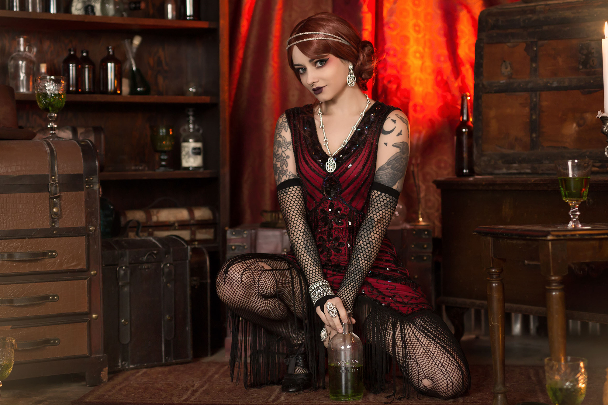 Forbidden Realm Cabaret & Cocktailsredhead speakeasy gen-the-hobbit genevieve genthehobbit cabaret flapper gatsby steampunk victorian vintage  Slide