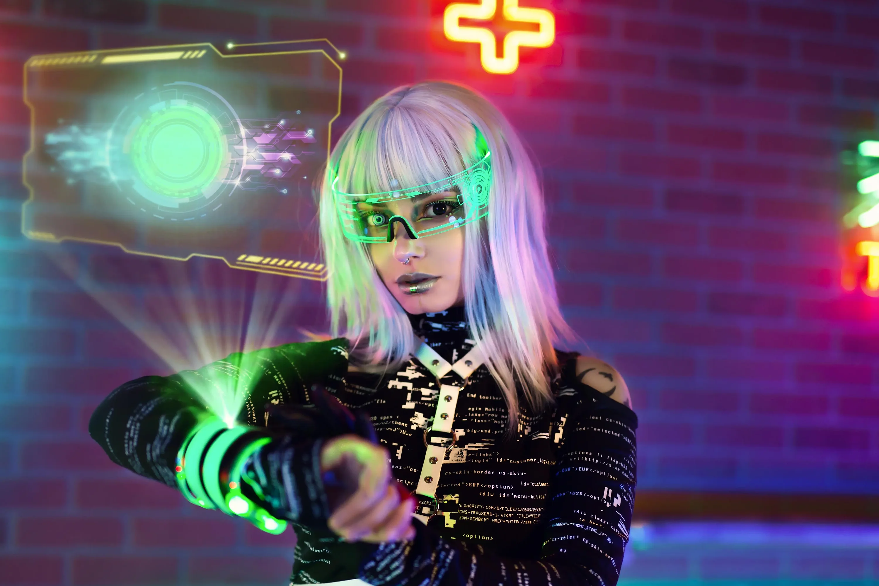 Forbidden Realm Club Afterlifecyborg technicolor silver-hair gen-the-hobbit genevieve genthehobbit cyberpunk mass-effect  Slide