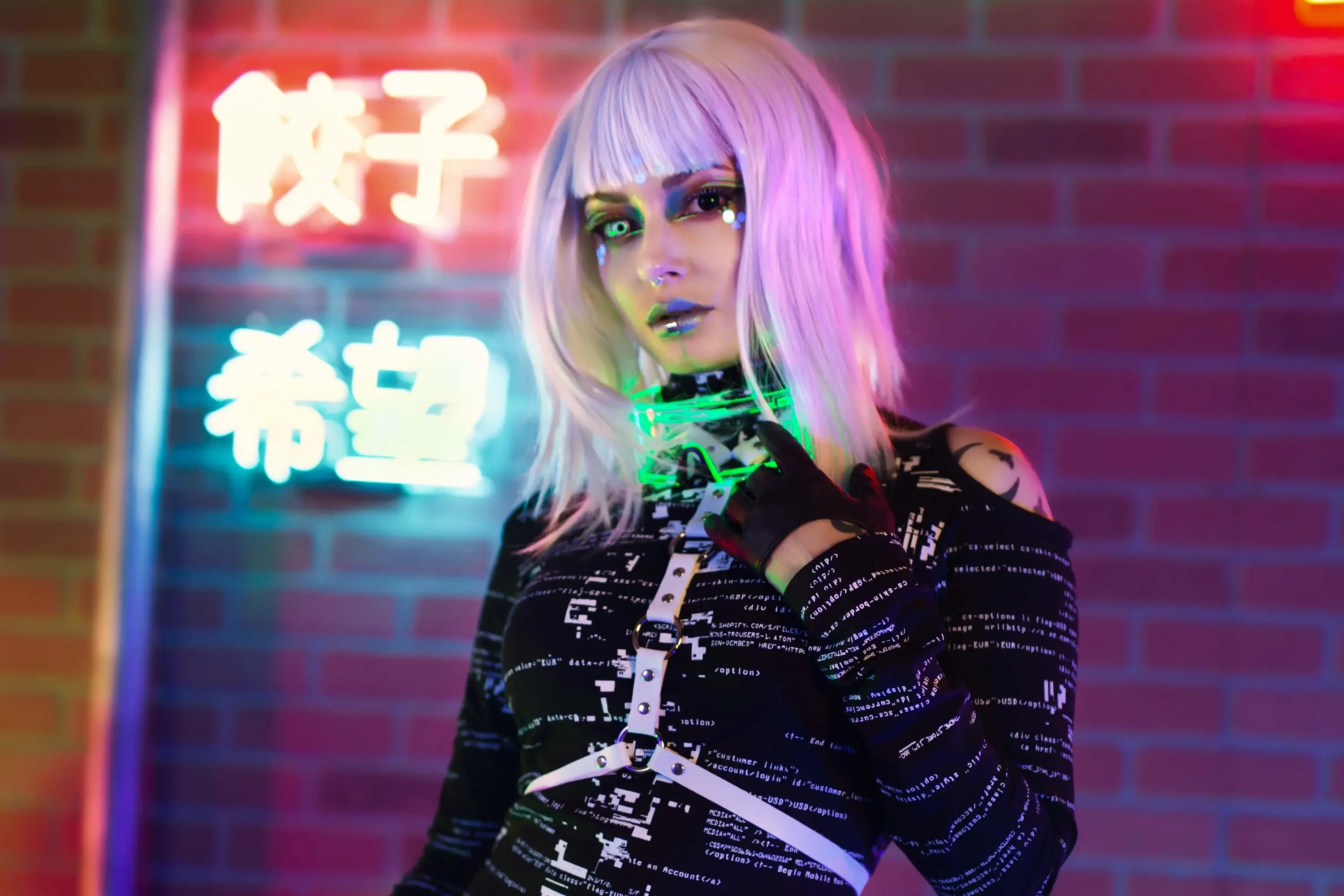 Forbidden Realm Club Afterlifecyborg technicolor silver-hair gen-the-hobbit genevieve genthehobbit cyberpunk mass-effect  Slide