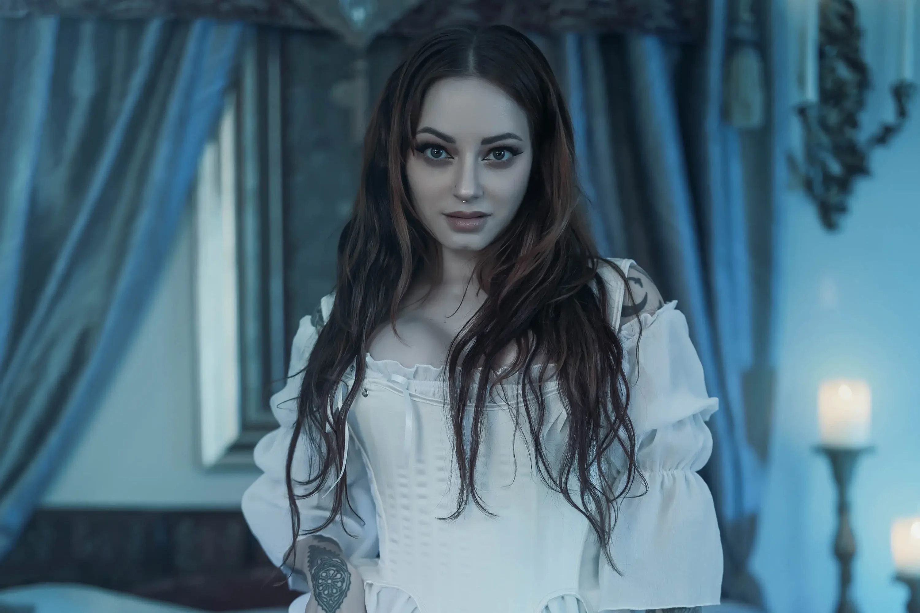 Forbidden Realm Come To Mecandles delicate redhead bed gen-the-hobbit genevieve genthehobbit cosplay hollywood noir  Slide