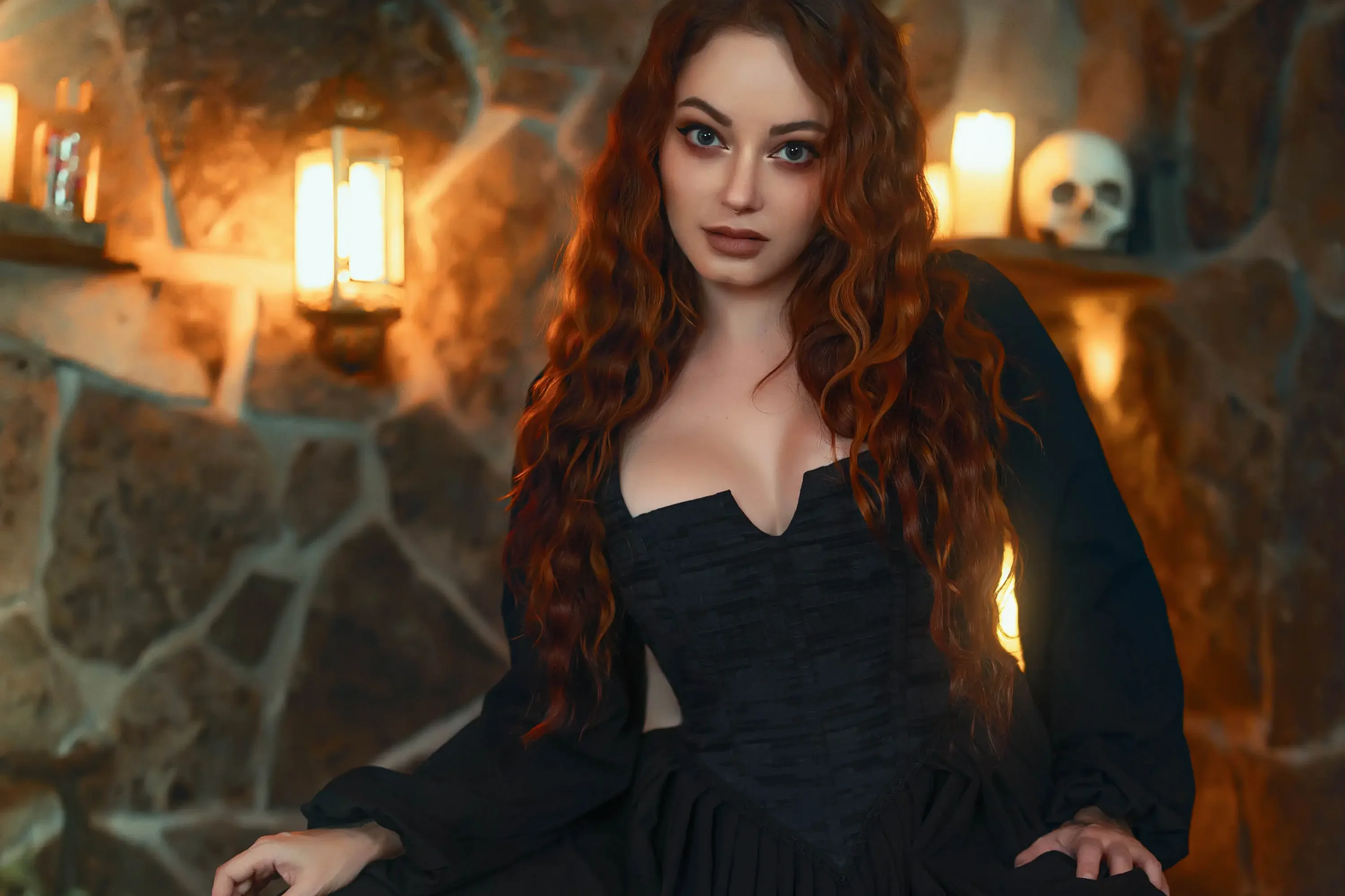 Forbidden Realm Cottage Witchcandles witch holiday redhead halloween gen-the-hobbit genevieve genthehobbit occult  Slide