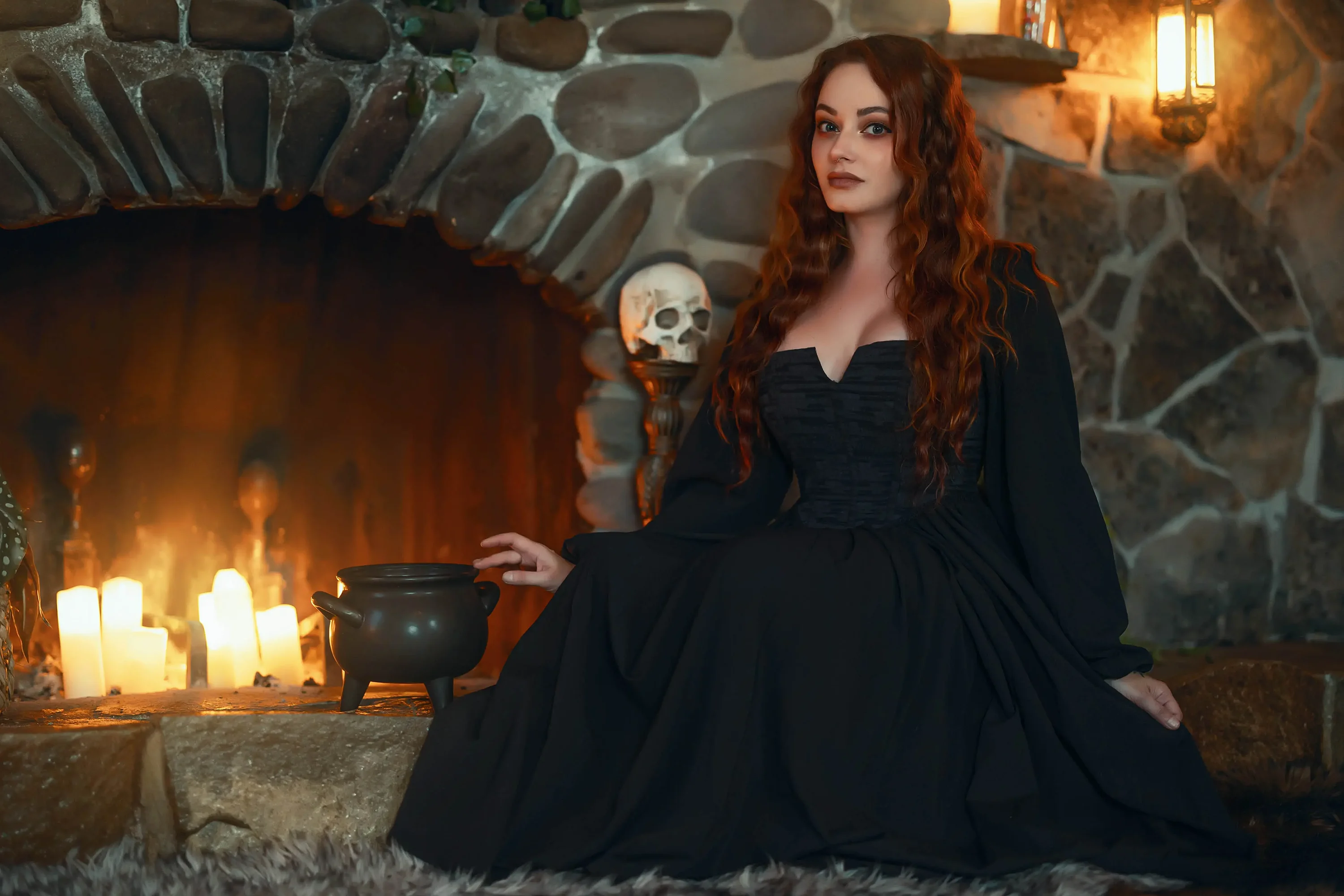 Forbidden Realm Cottage Witchcandles witch holiday redhead halloween gen-the-hobbit genevieve genthehobbit occult  Slide