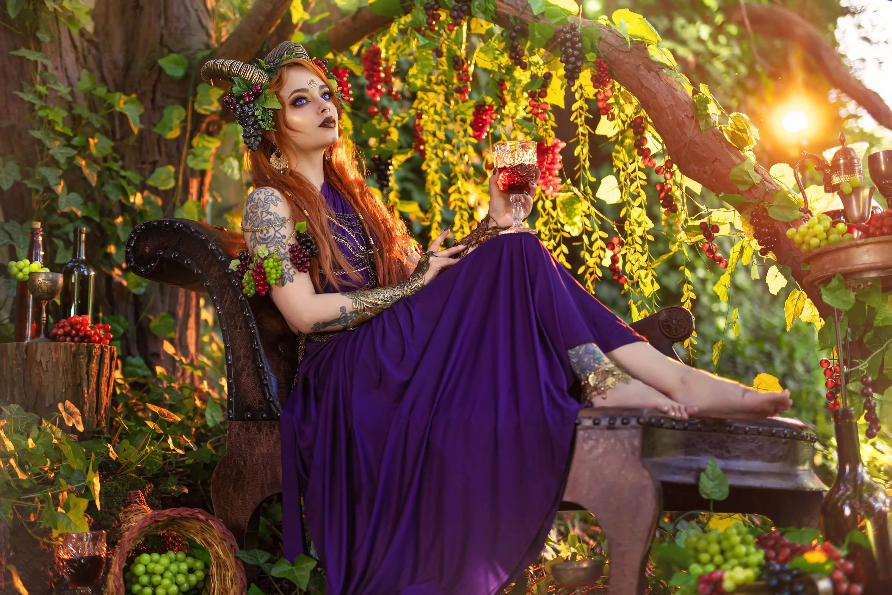 Forbidden Realm Dionysushorns goddess redhead forest nature outdoor gen-the-hobbit genevieve genthehobbit fantasy  Slide