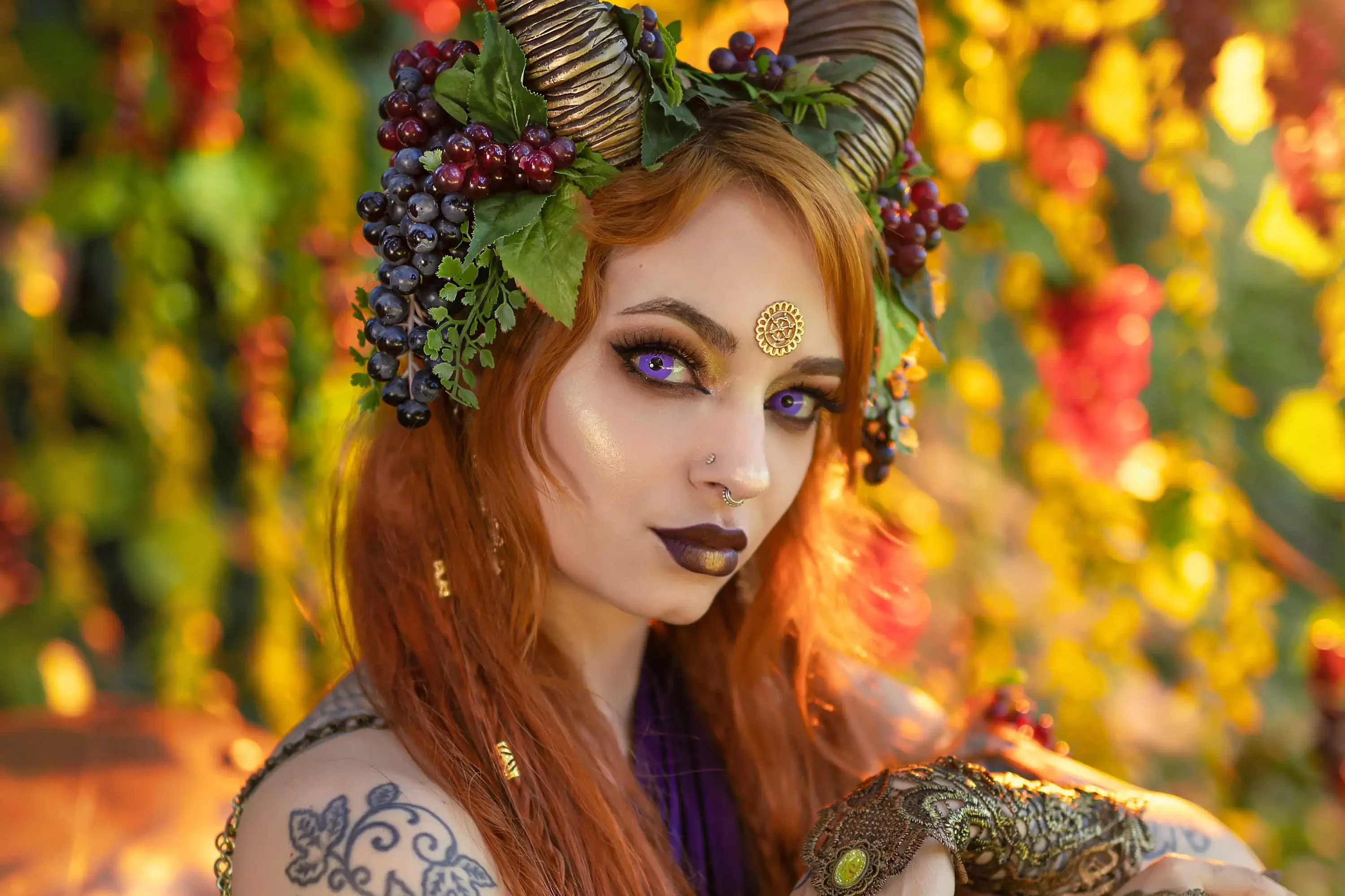 Forbidden Realm Dionysushorns goddess redhead forest nature outdoor gen-the-hobbit genevieve genthehobbit fantasy  Slide