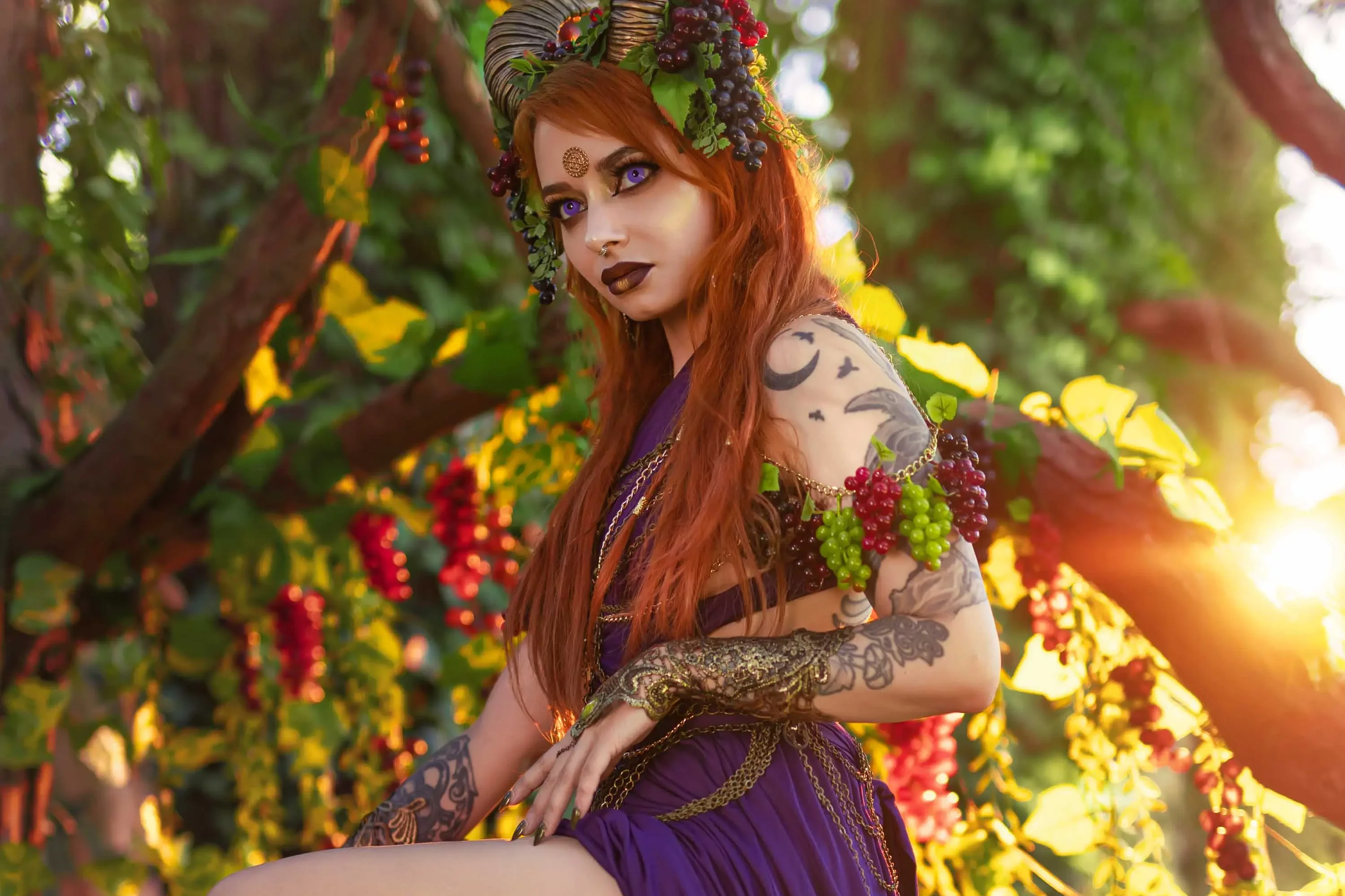 Forbidden Realm Dionysushorns goddess redhead forest nature outdoor gen-the-hobbit genevieve genthehobbit fantasy  Slide