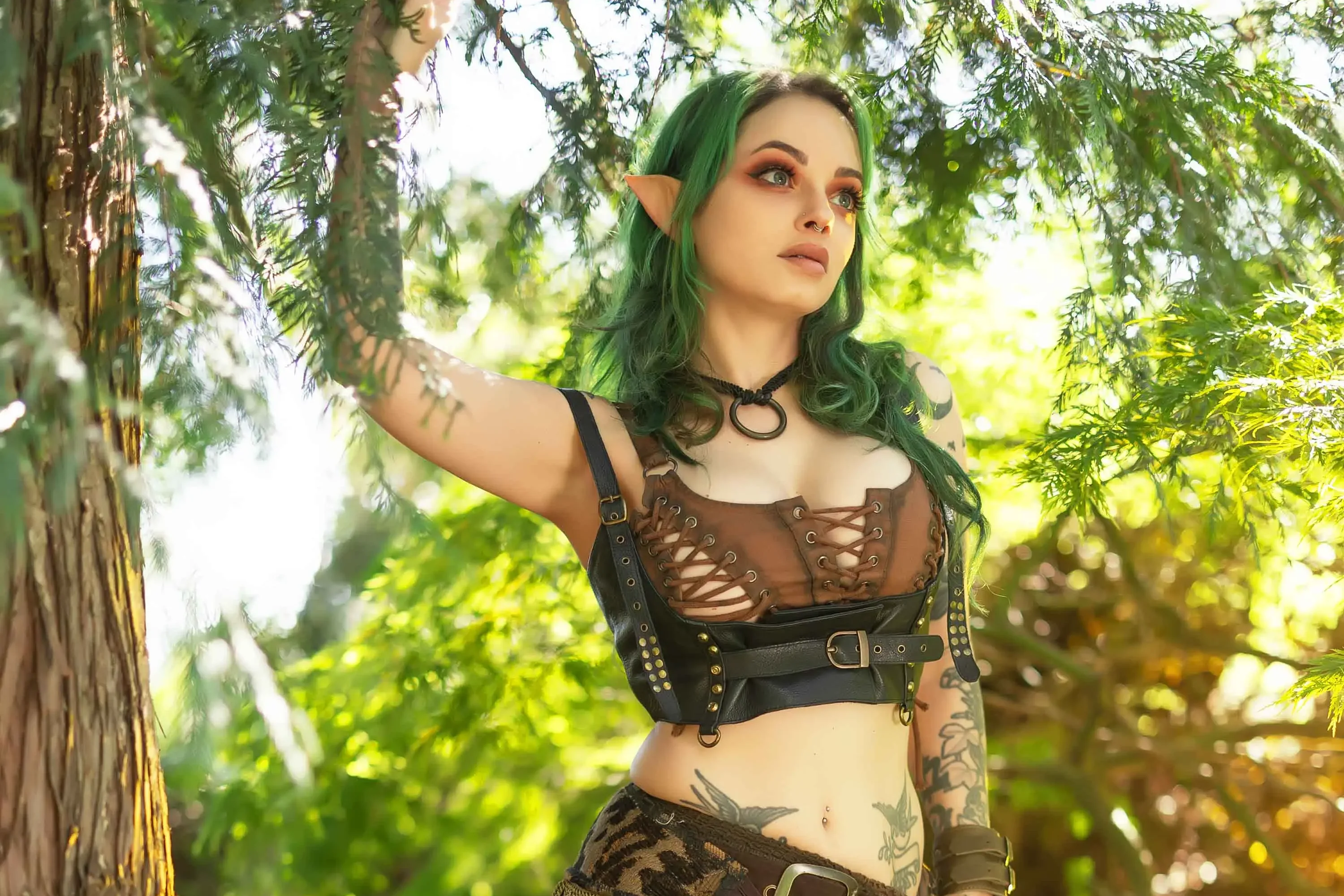 Forbidden Realm Elf Encounterelf woodelf green-hair nature outdoor gen-the-hobbit genevieve genthehobbit  Slide