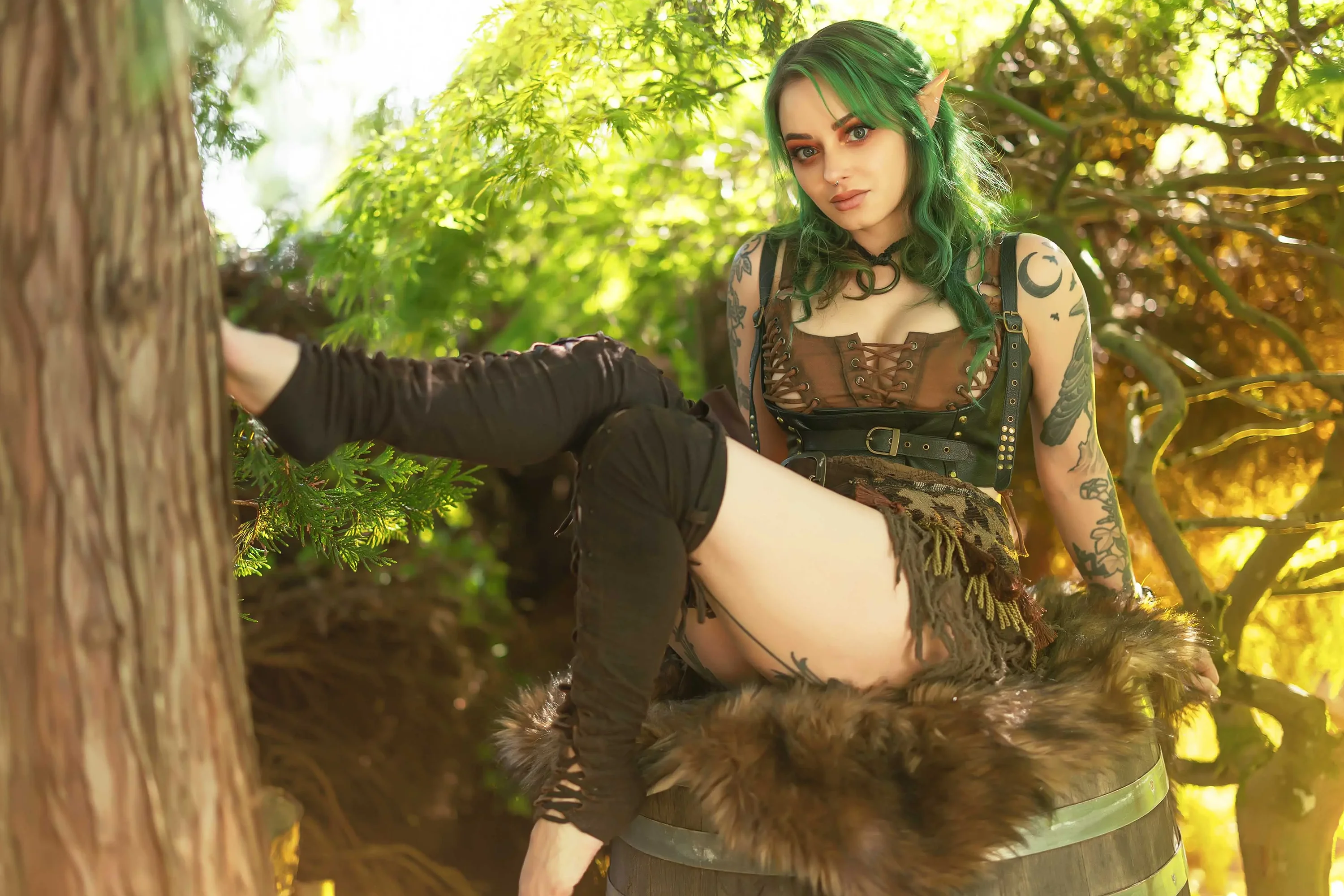 Forbidden Realm Elf Encounterelf woodelf green-hair nature outdoor gen-the-hobbit genevieve genthehobbit  Slide