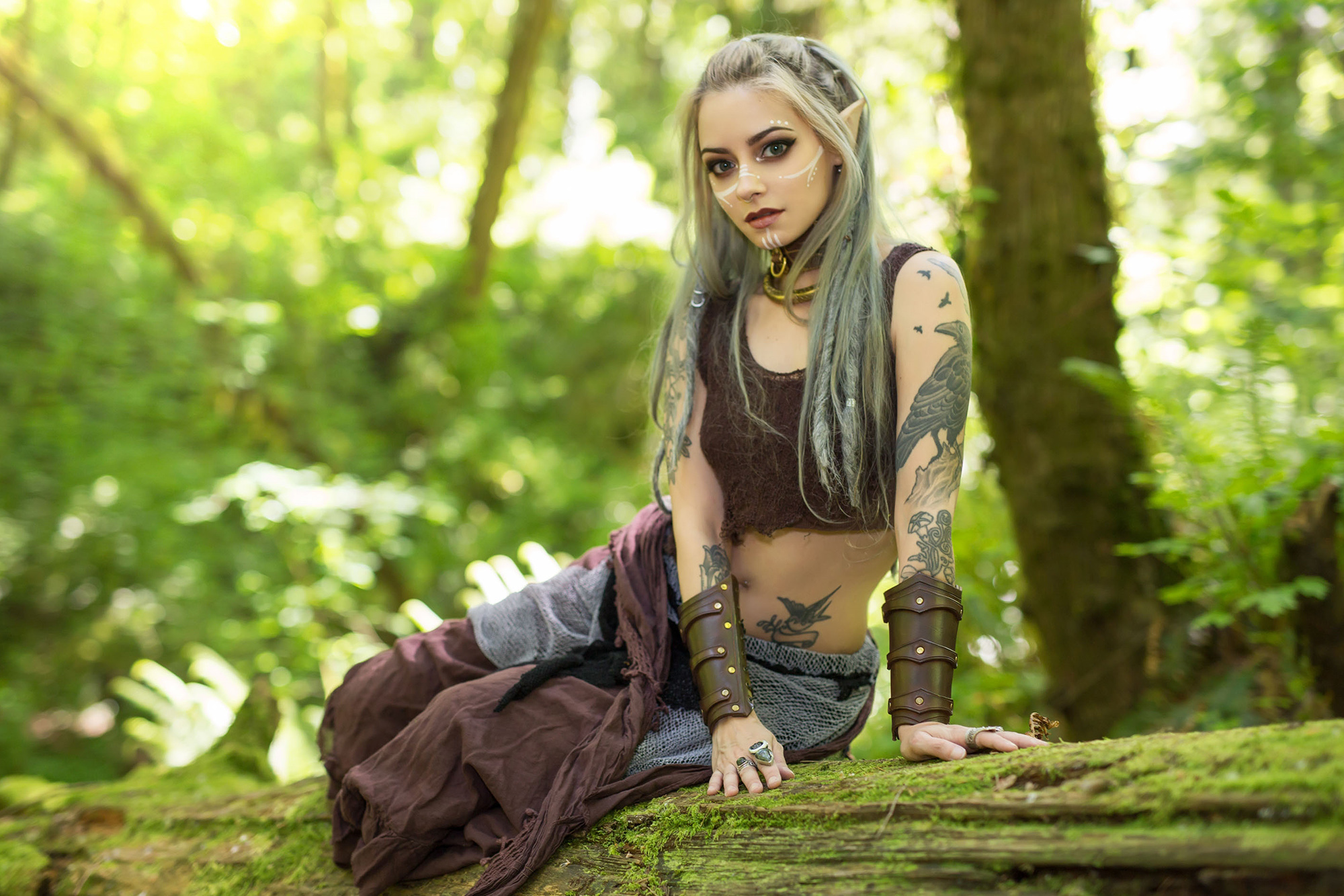 Forbidden Realm Elven Summerelf-ears face-paint elf woodelf forest nature gen-the-hobbit genevieve genthehobbit elven fantasy  Slide