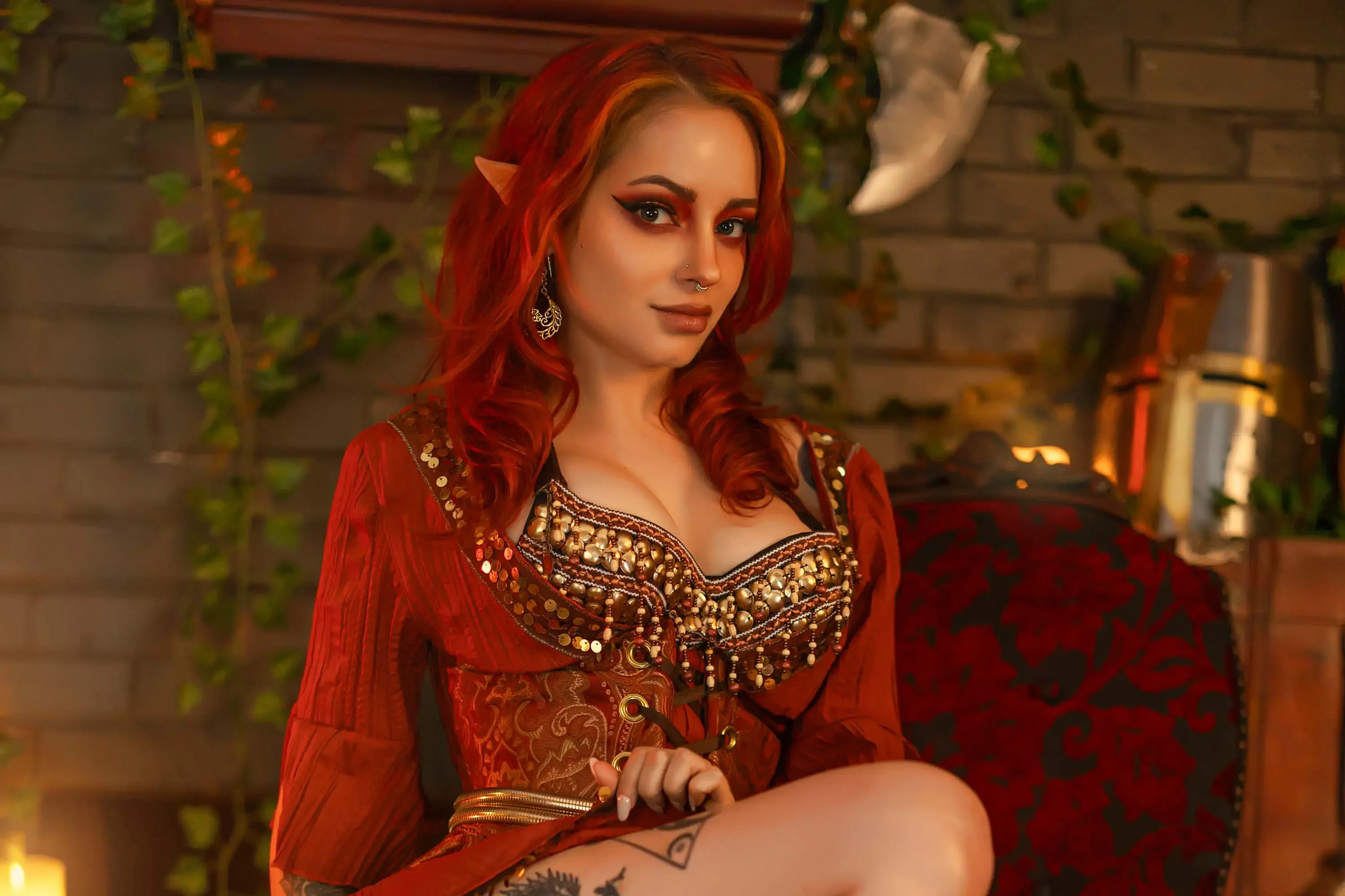 Forbidden Realm Embercandles elf redhead gen-the-hobbit genevieve genthehobbit boho exotic  Slide