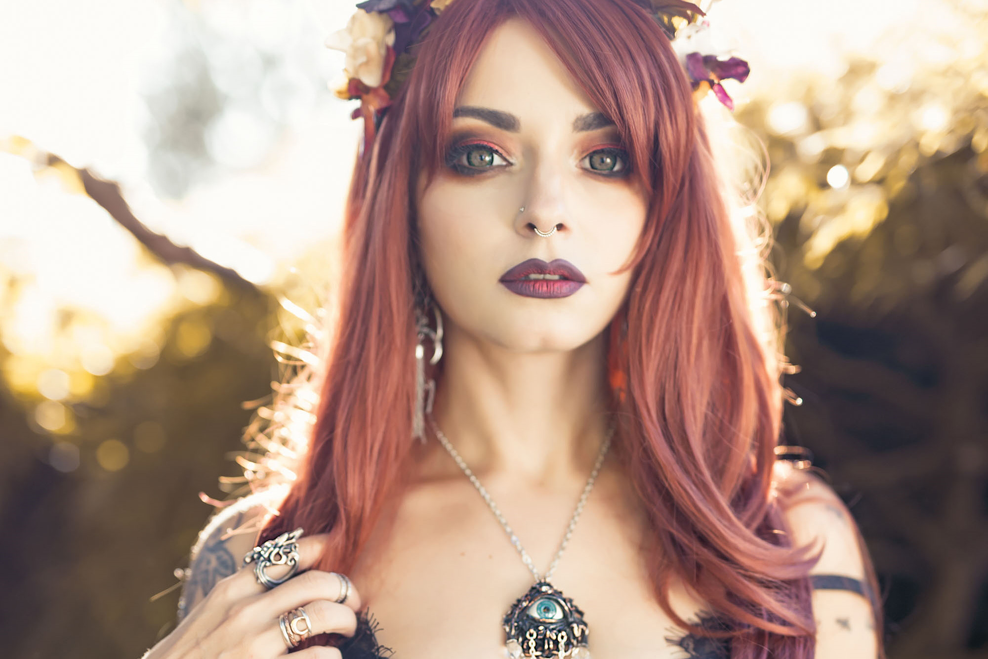 Forbidden Realm Equinoxblack-lace leaves lingerie autumn fall redhead nature outdoor gen-the-hobbit genevieve genthehobbit  Slide