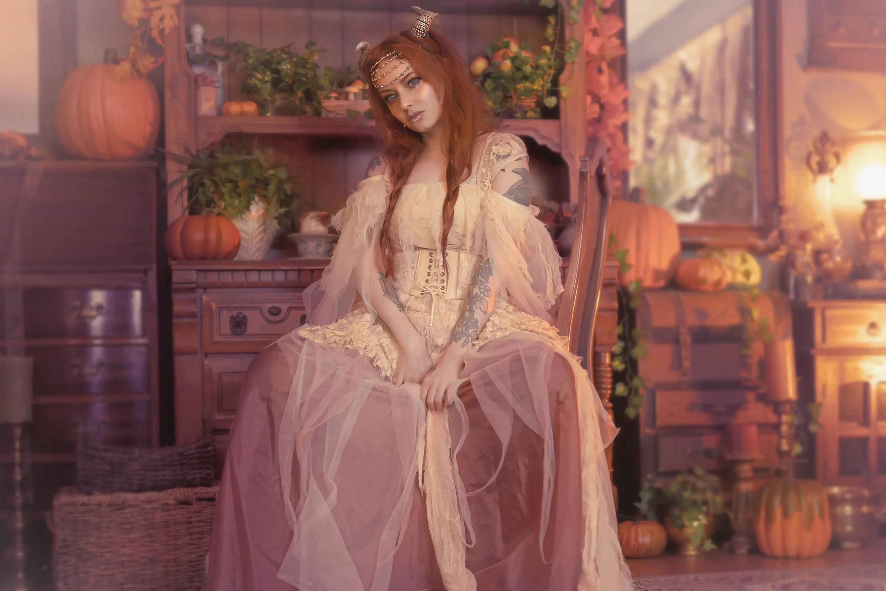 Forbidden Realm Etherealhorns lace lingerie dreamy whimsical redhead gen-the-hobbit genevieve genthehobbit  Slide