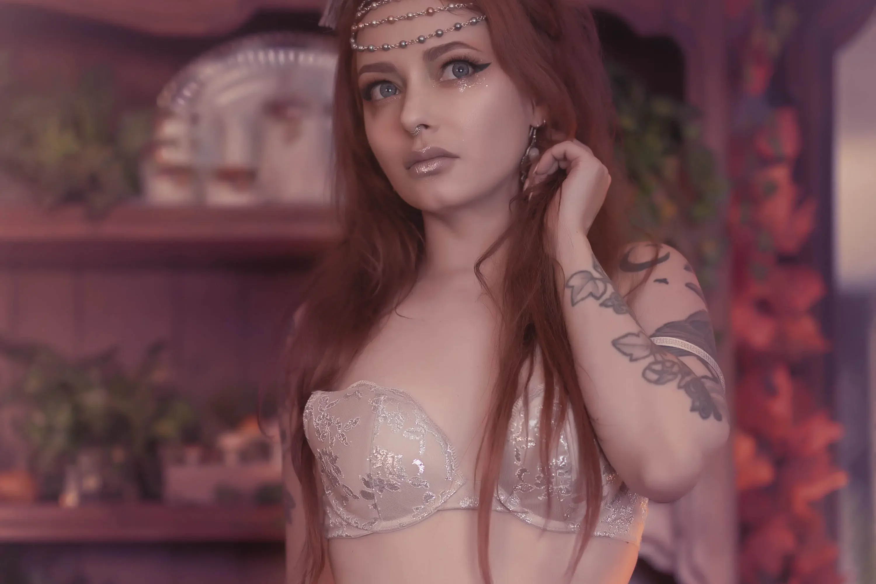 Forbidden Realm Etherealhorns lace lingerie dreamy whimsical redhead gen-the-hobbit genevieve genthehobbit  Slide