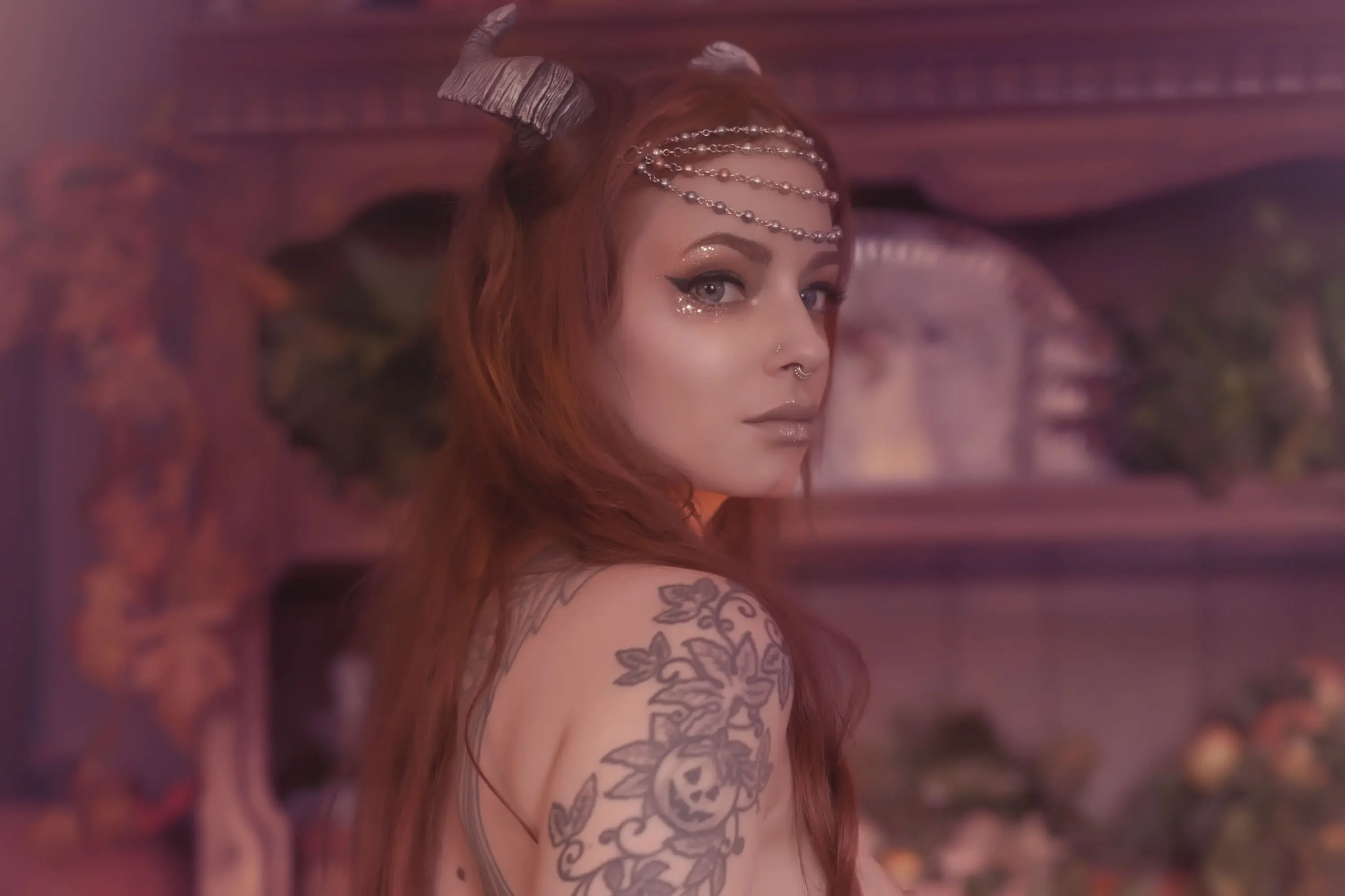 Forbidden Realm Etherealhorns lace lingerie dreamy whimsical redhead gen-the-hobbit genevieve genthehobbit  Slide