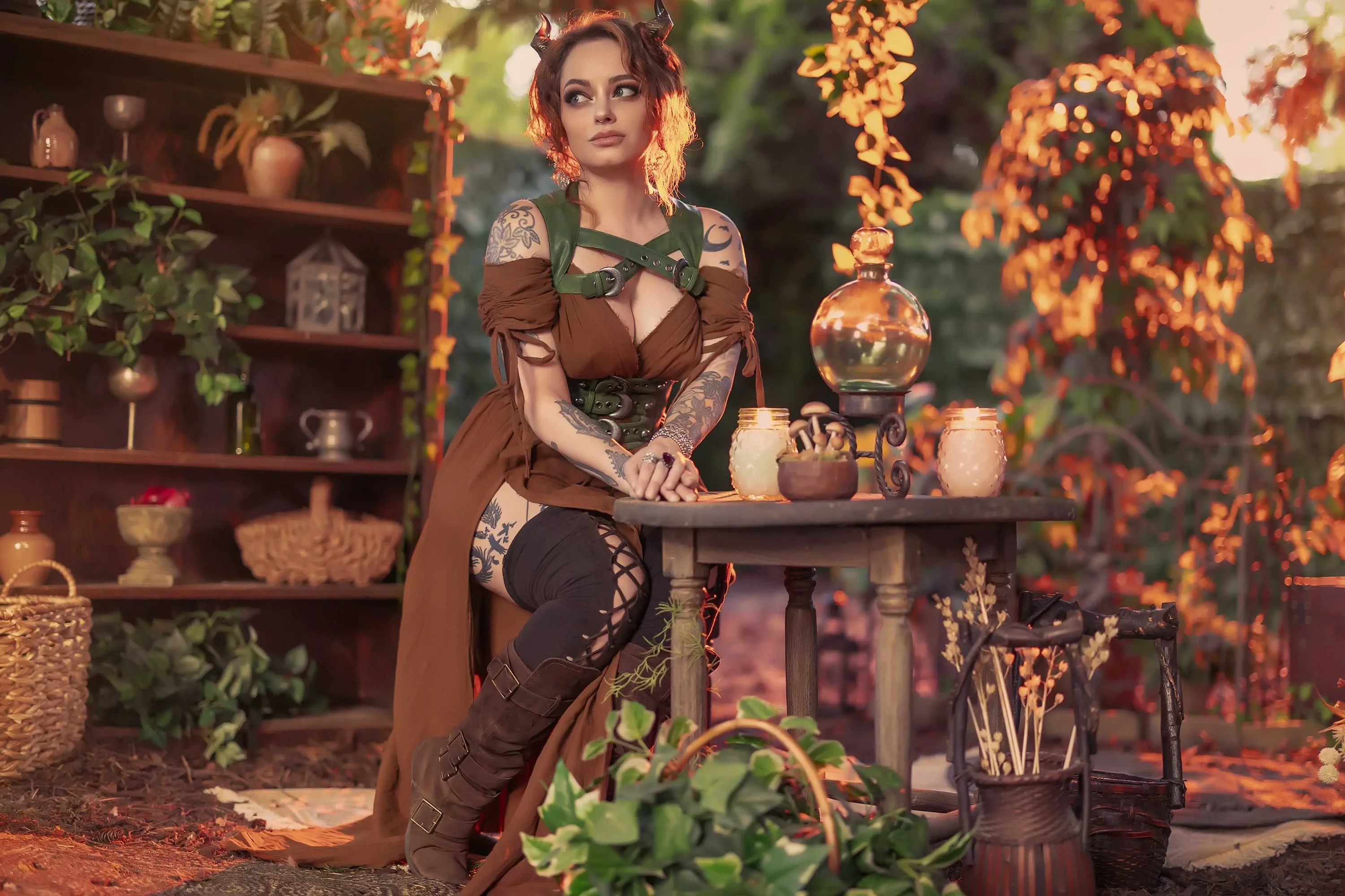 Forbidden Realm Fae's Hollowhorns autumn redhead nature outdoor gen-the-hobbit genevieve genthehobbit fantasy  Slide