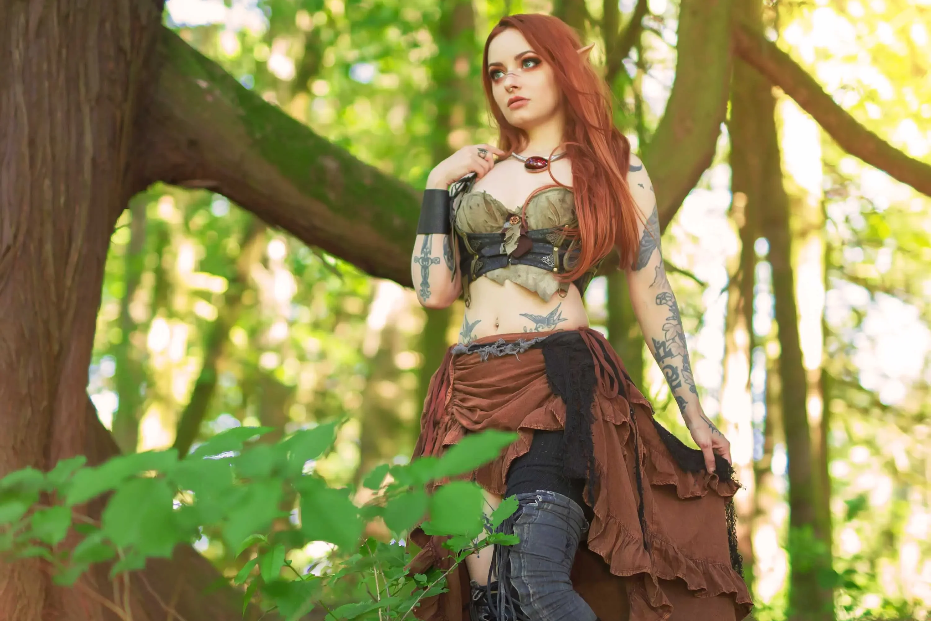 Forbidden Realm Faewildboots face-paint elf woodelf redhead forest nature outdoor gen-the-hobbit genevieve genthehobbit  Slide