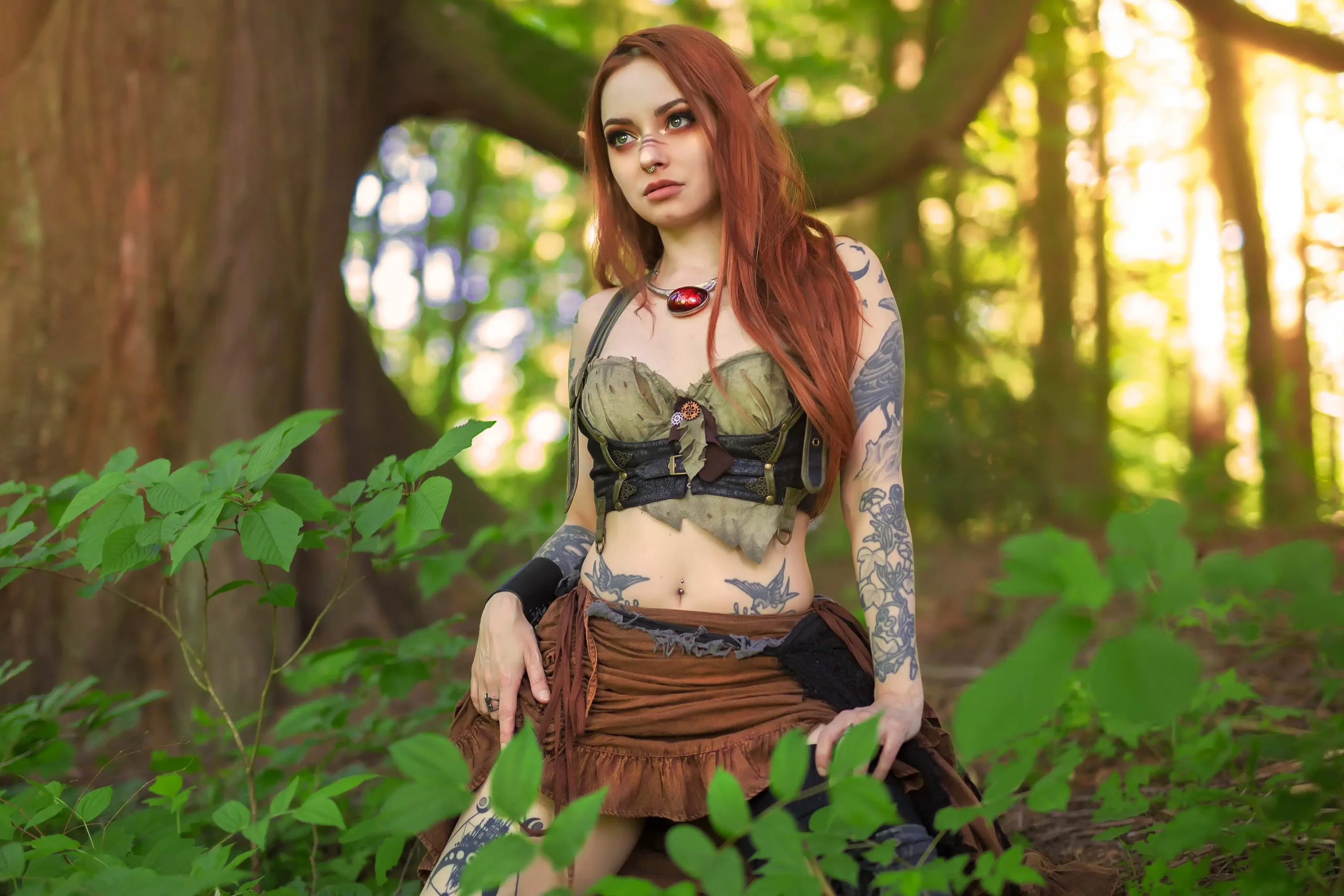 Forbidden Realm Faewildboots face-paint elf woodelf redhead forest nature outdoor gen-the-hobbit genevieve genthehobbit  Slide