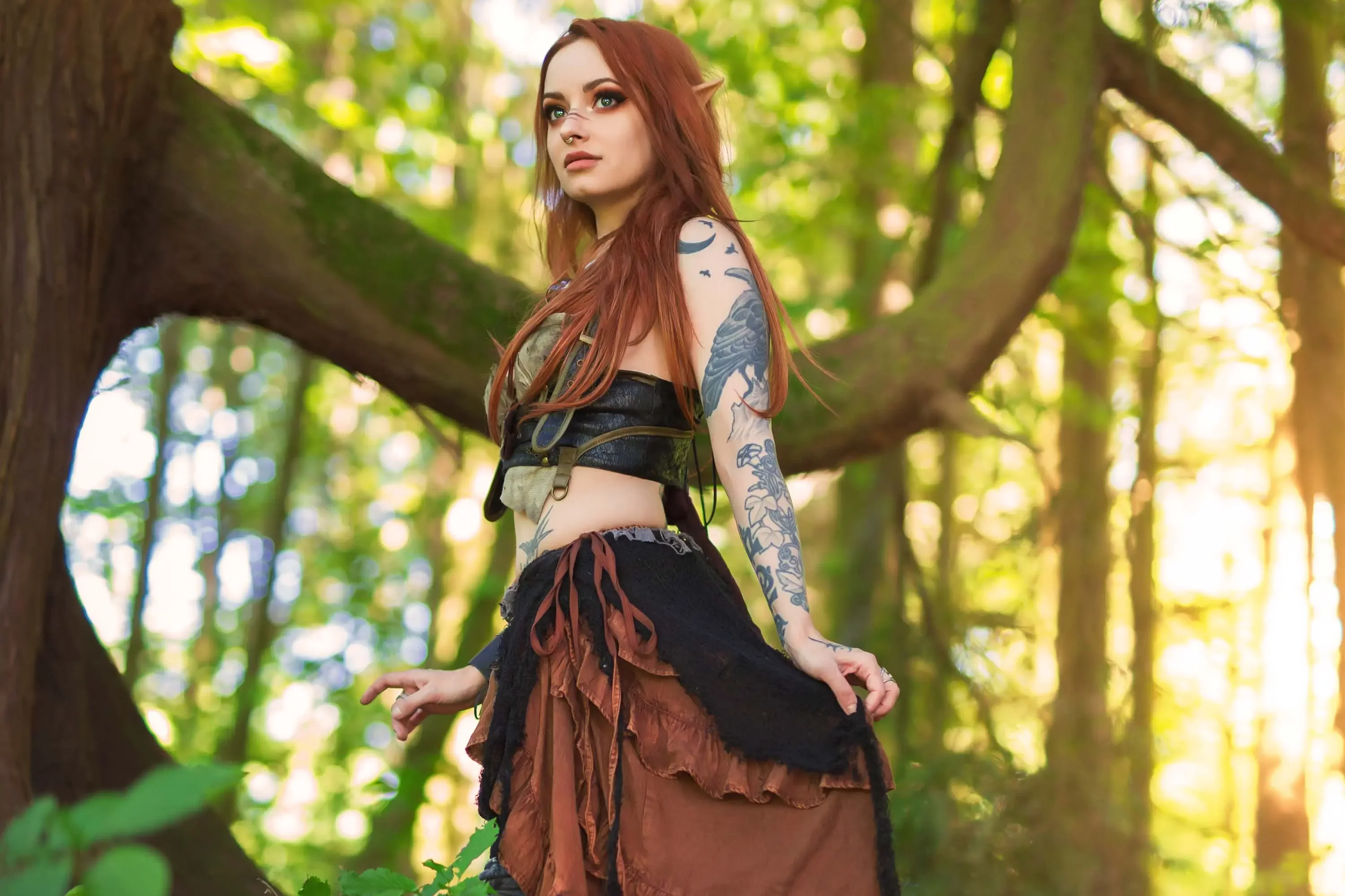 Forbidden Realm Faewildboots face-paint elf woodelf redhead forest nature outdoor gen-the-hobbit genevieve genthehobbit  Slide
