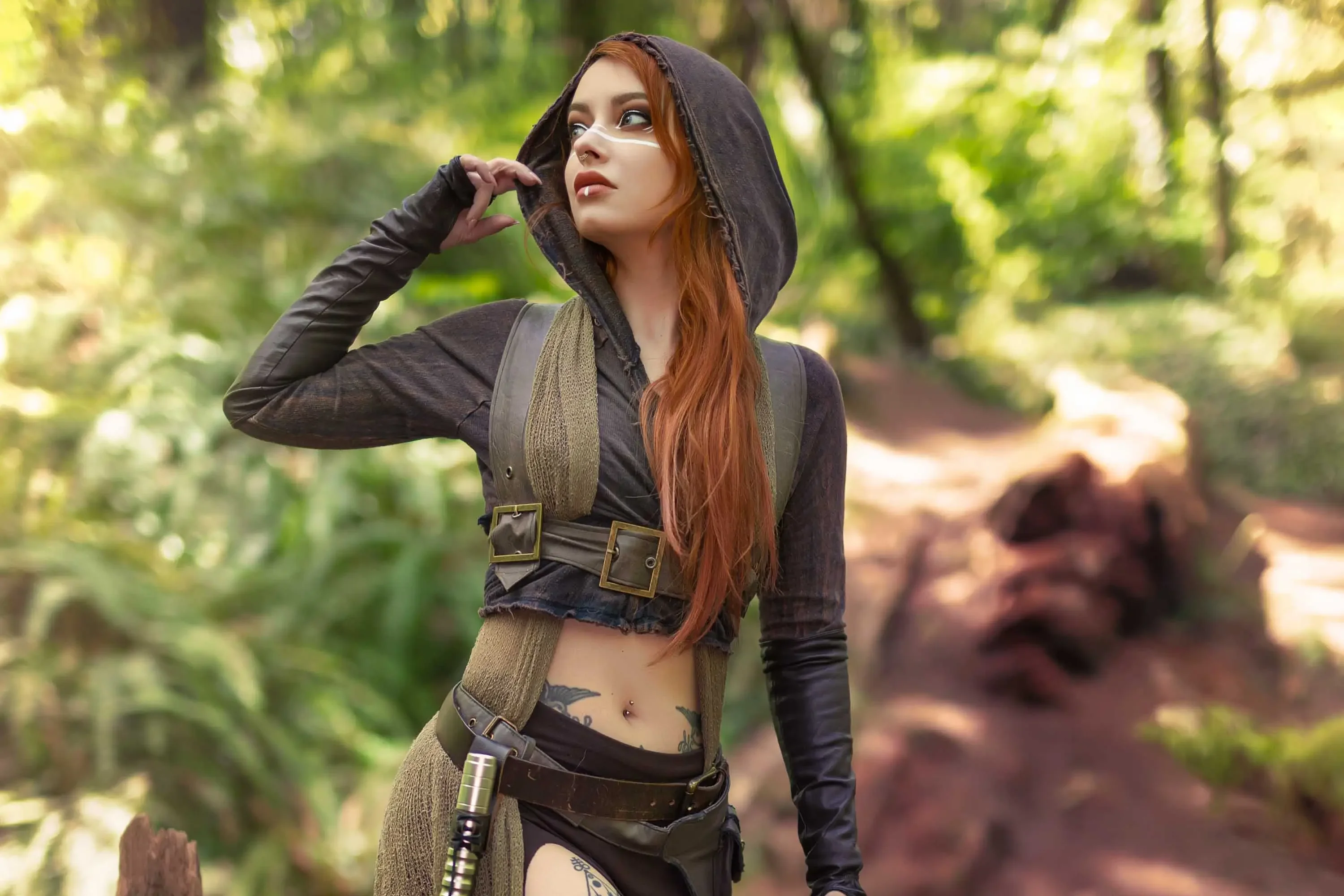 Forbidden Realm Forest Moon Ep.1face-paint jedi redhead forest nature outdoor gen-the-hobbit genevieve genthehobbit science-fiction scifi star-wars  Slide