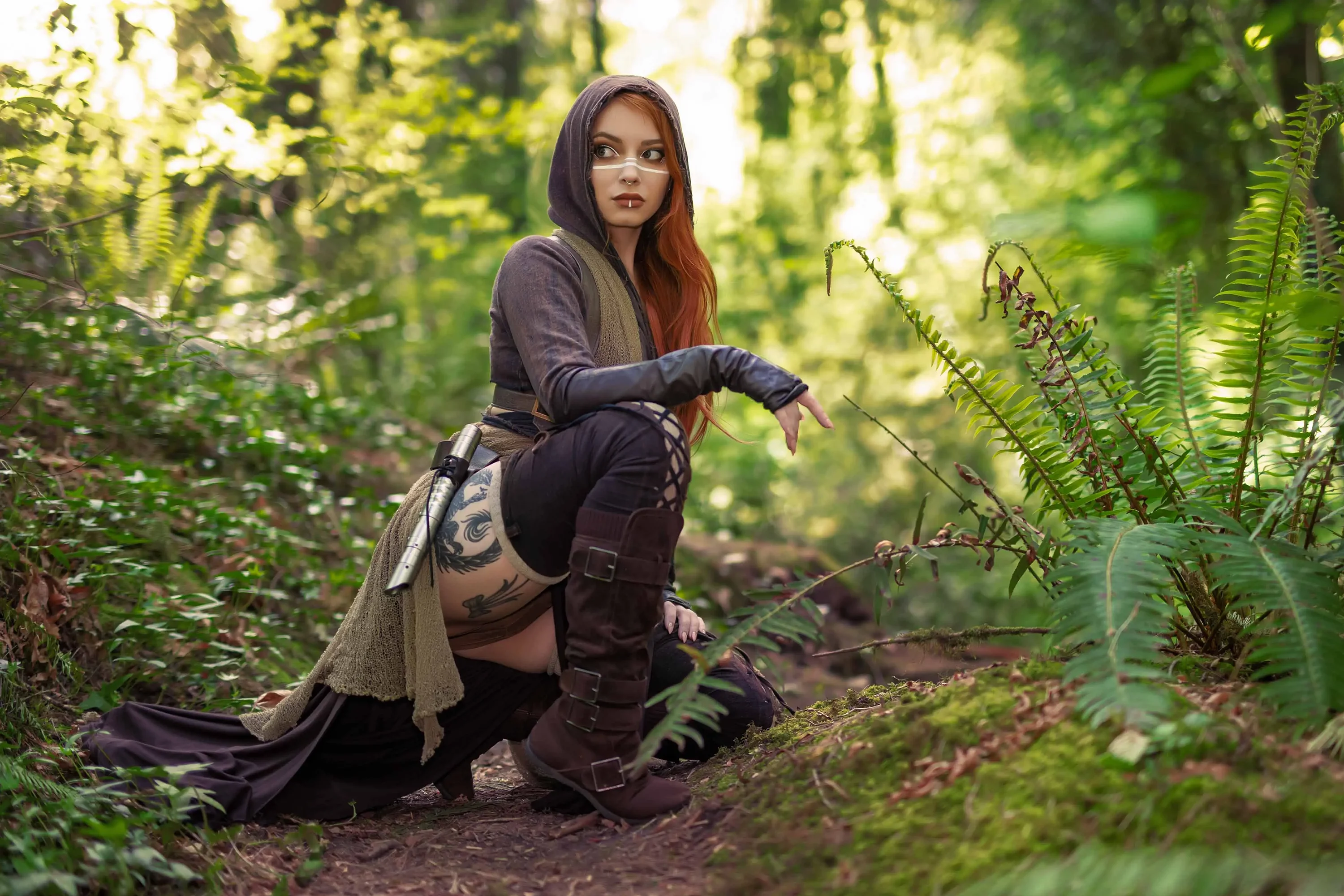 Forbidden Realm Forest Moon Ep.1face-paint jedi redhead forest nature outdoor gen-the-hobbit genevieve genthehobbit science-fiction scifi star-wars  Slide