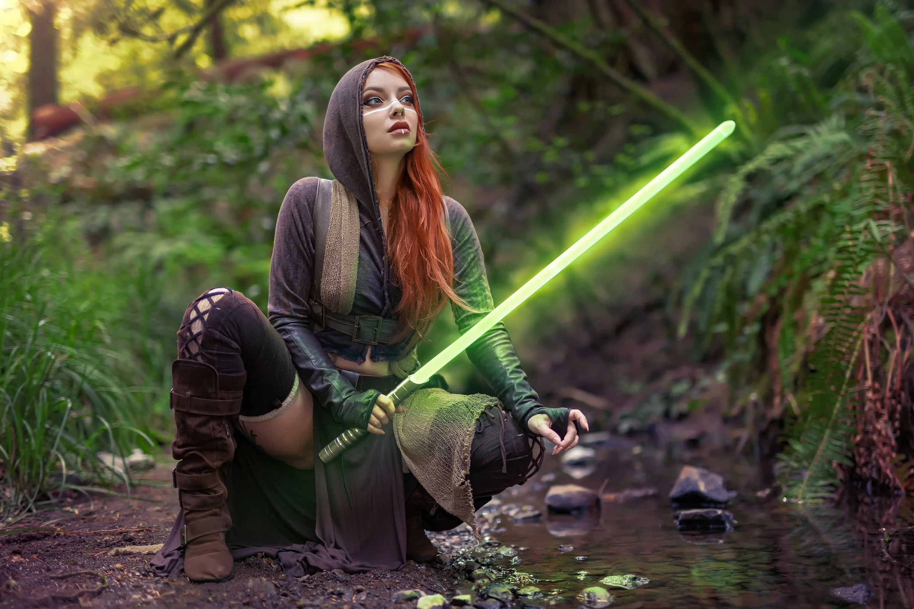 Forbidden Realm Forest Moon Ep.1face-paint jedi redhead forest nature outdoor gen-the-hobbit genevieve genthehobbit science-fiction scifi star-wars  Slide