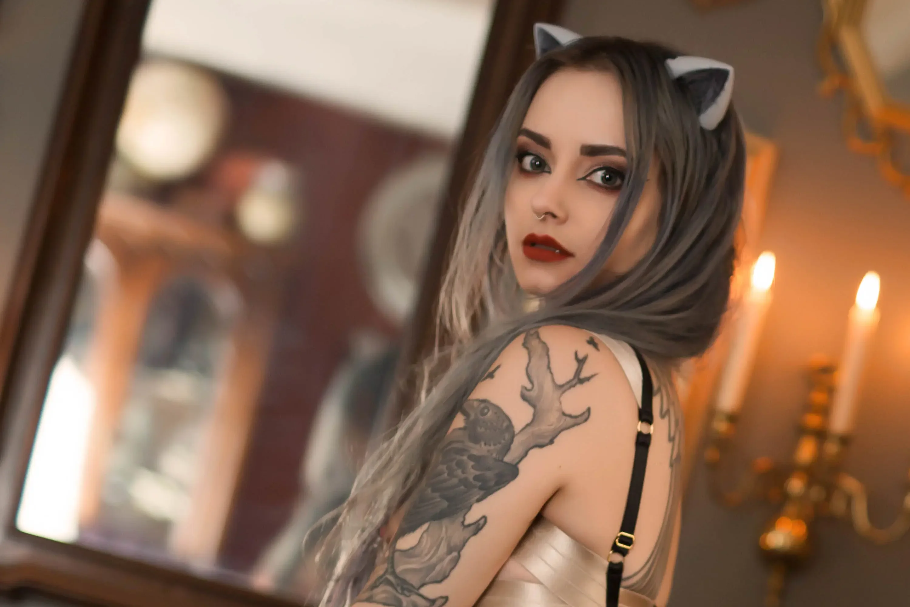 Forbidden Realm FuFublack-lace kitty whimsical bed gen-the-hobbit genevieve genthehobbit vintage  Slide