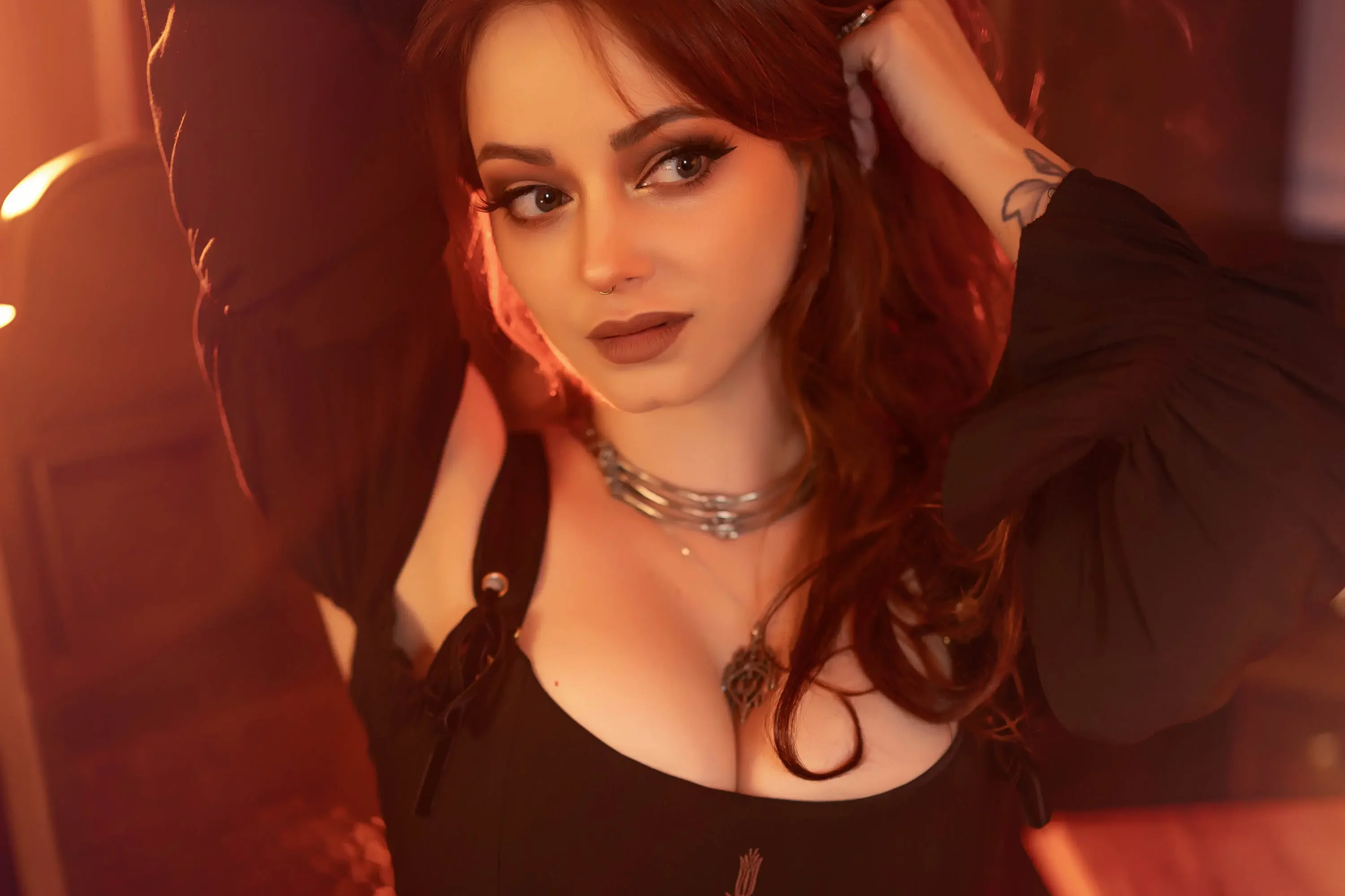 Forbidden Realm Golden Hourboots candles fishnets dreamy redhead gen-the-hobbit genevieve genthehobbit exotic gothic occult  Slide