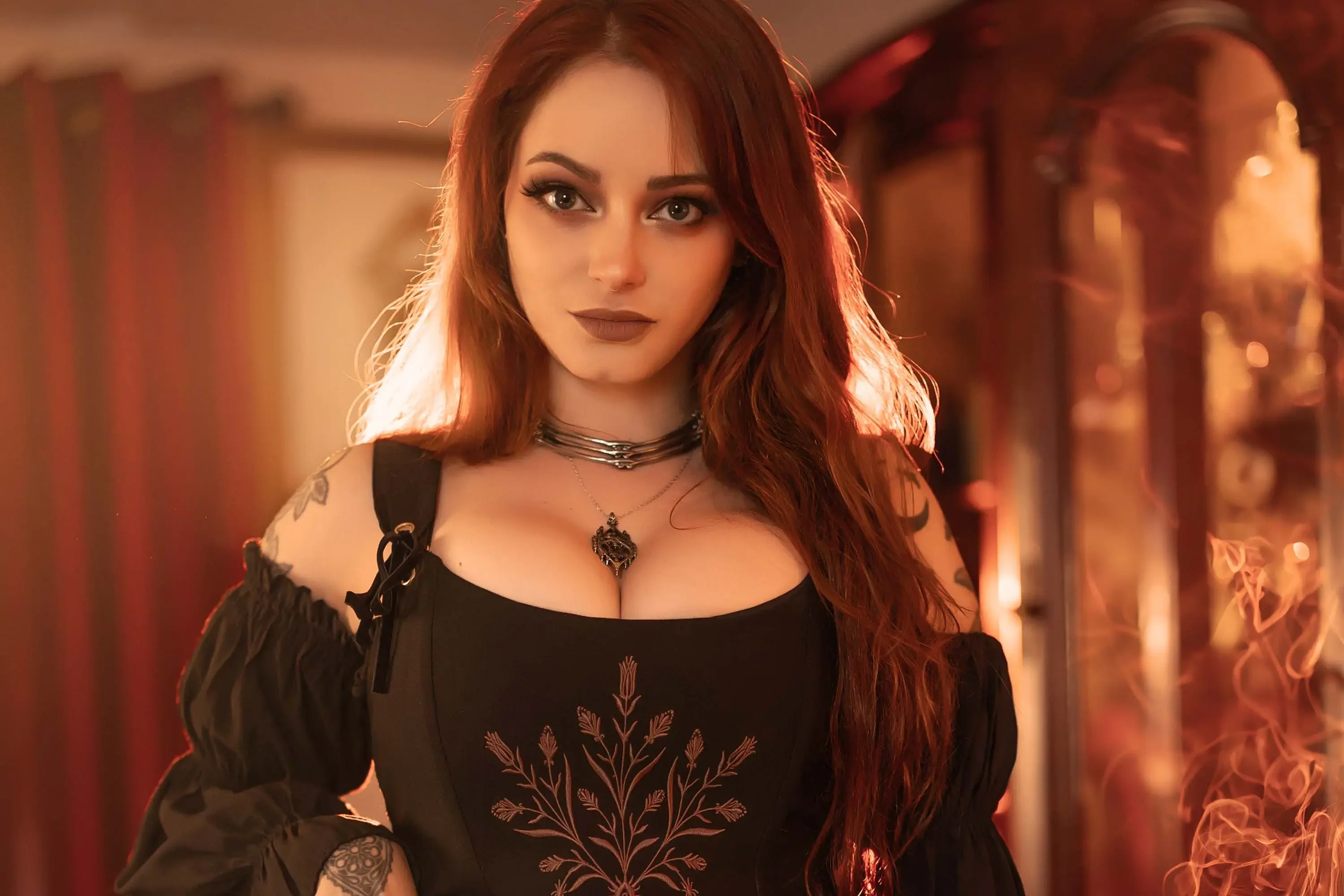 Forbidden Realm Golden Hourboots candles fishnets dreamy redhead gen-the-hobbit genevieve genthehobbit exotic gothic occult  Slide