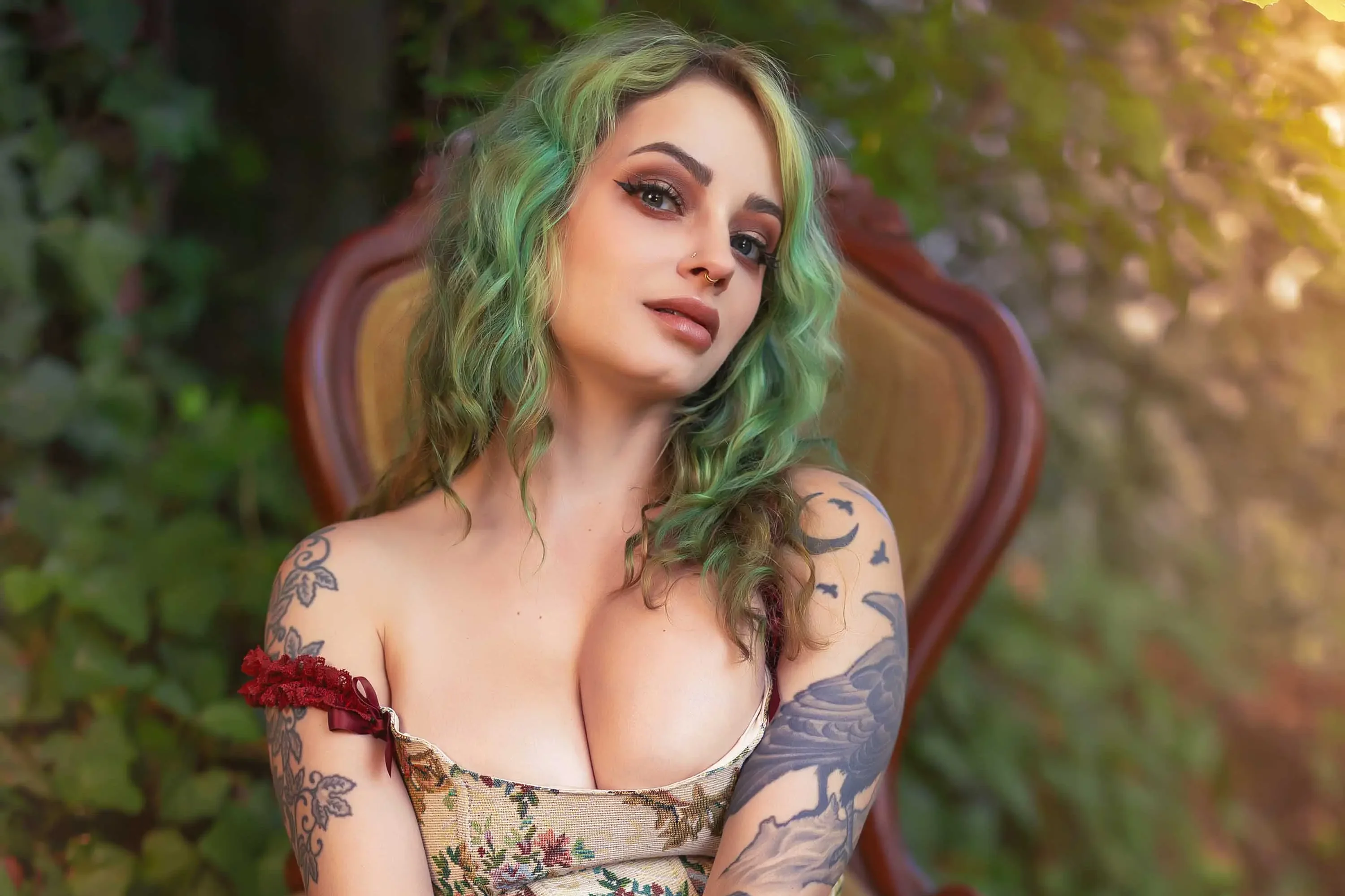 Forbidden Realm In Bloomgreen-hair nature outdoor gen-the-hobbit genevieve genthehobbit boudoir feminine  Slide