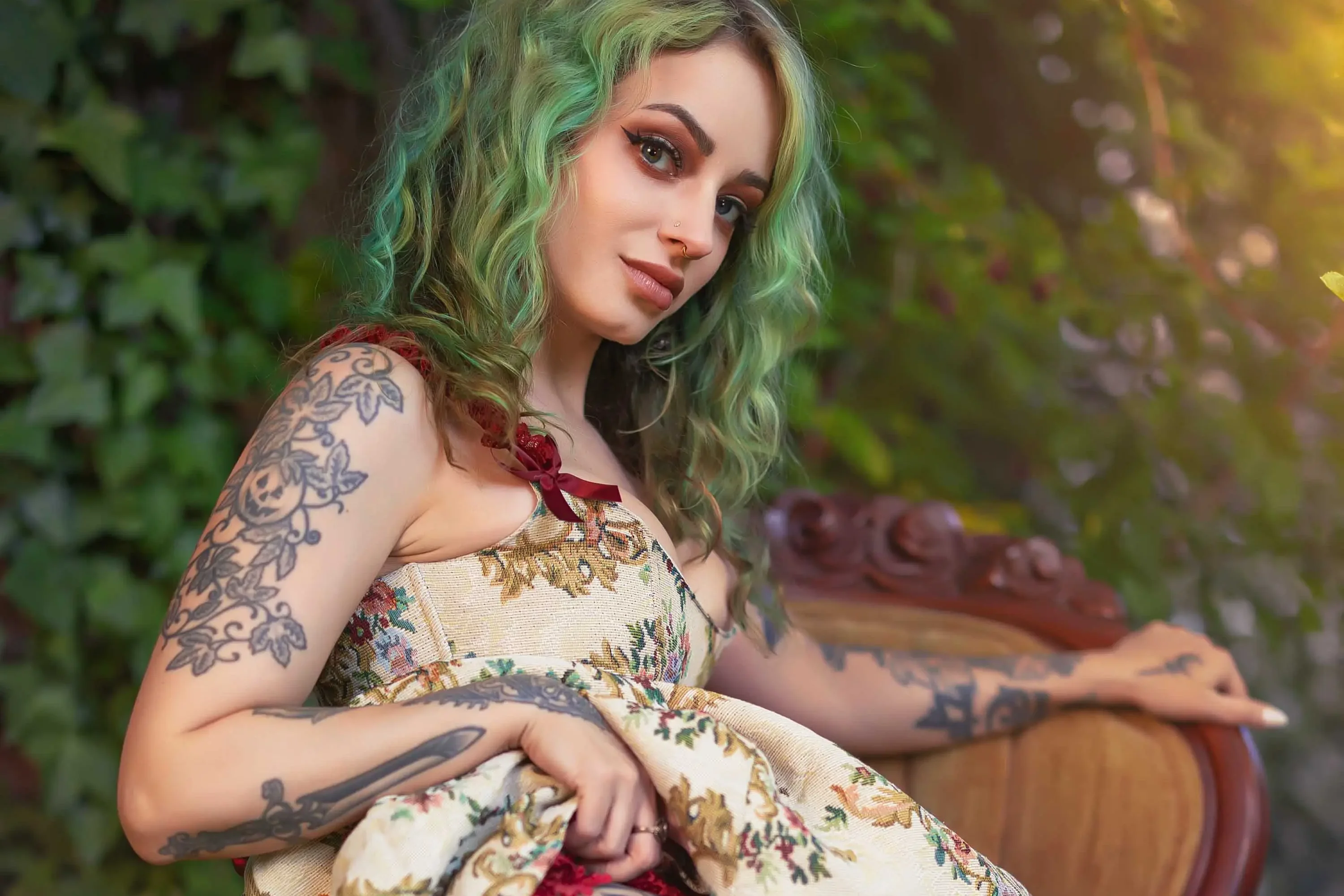 Forbidden Realm In Bloomgreen-hair nature outdoor gen-the-hobbit genevieve genthehobbit boudoir feminine  Slide