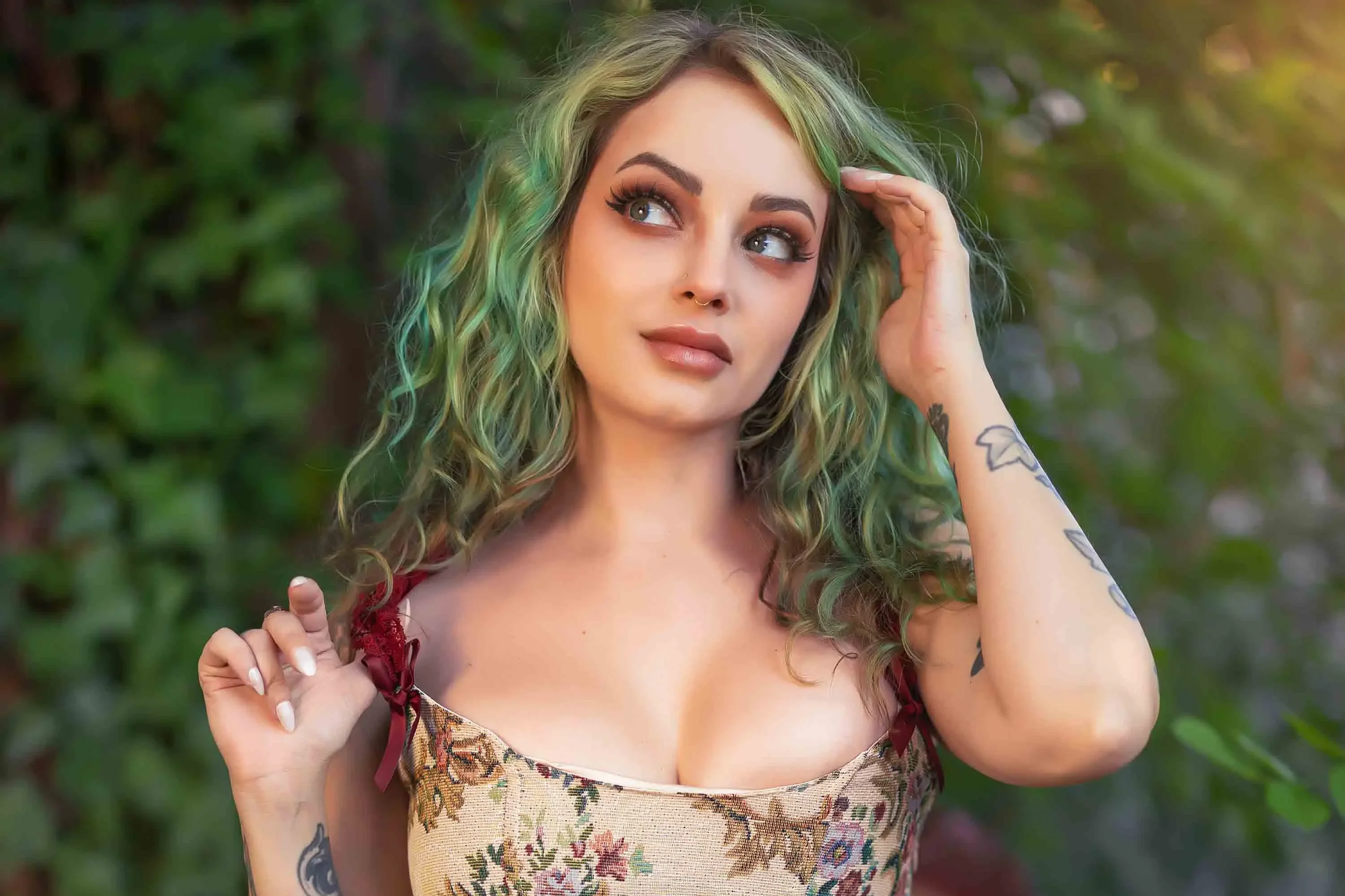 Forbidden Realm In Bloomgreen-hair nature outdoor gen-the-hobbit genevieve genthehobbit boudoir feminine  Slide