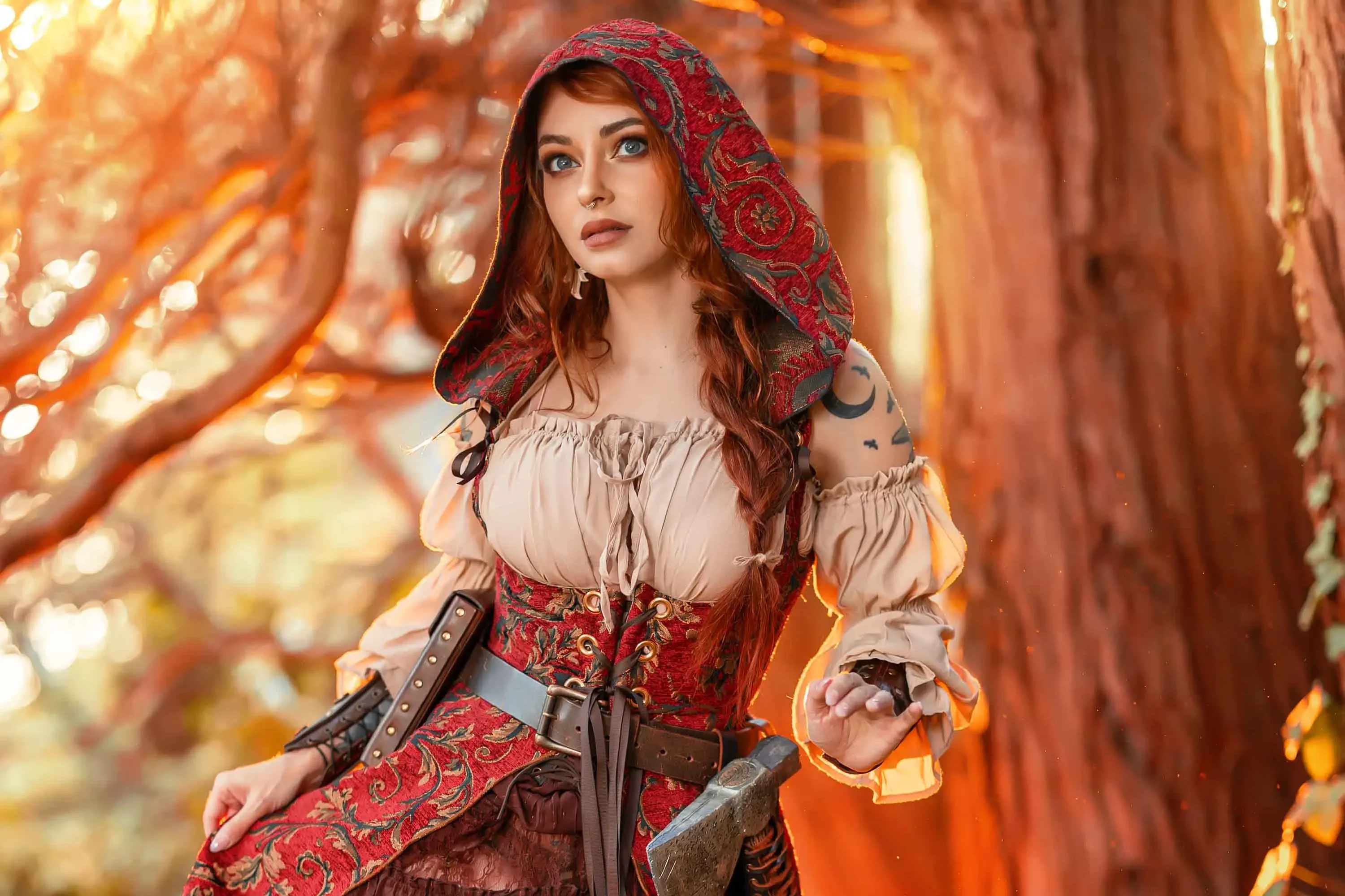 Forbidden Realm Into The Woodsboots autumn fall redhead outdoor gen-the-hobbit genevieve genthehobbit fairy-tale fantasy  Slide