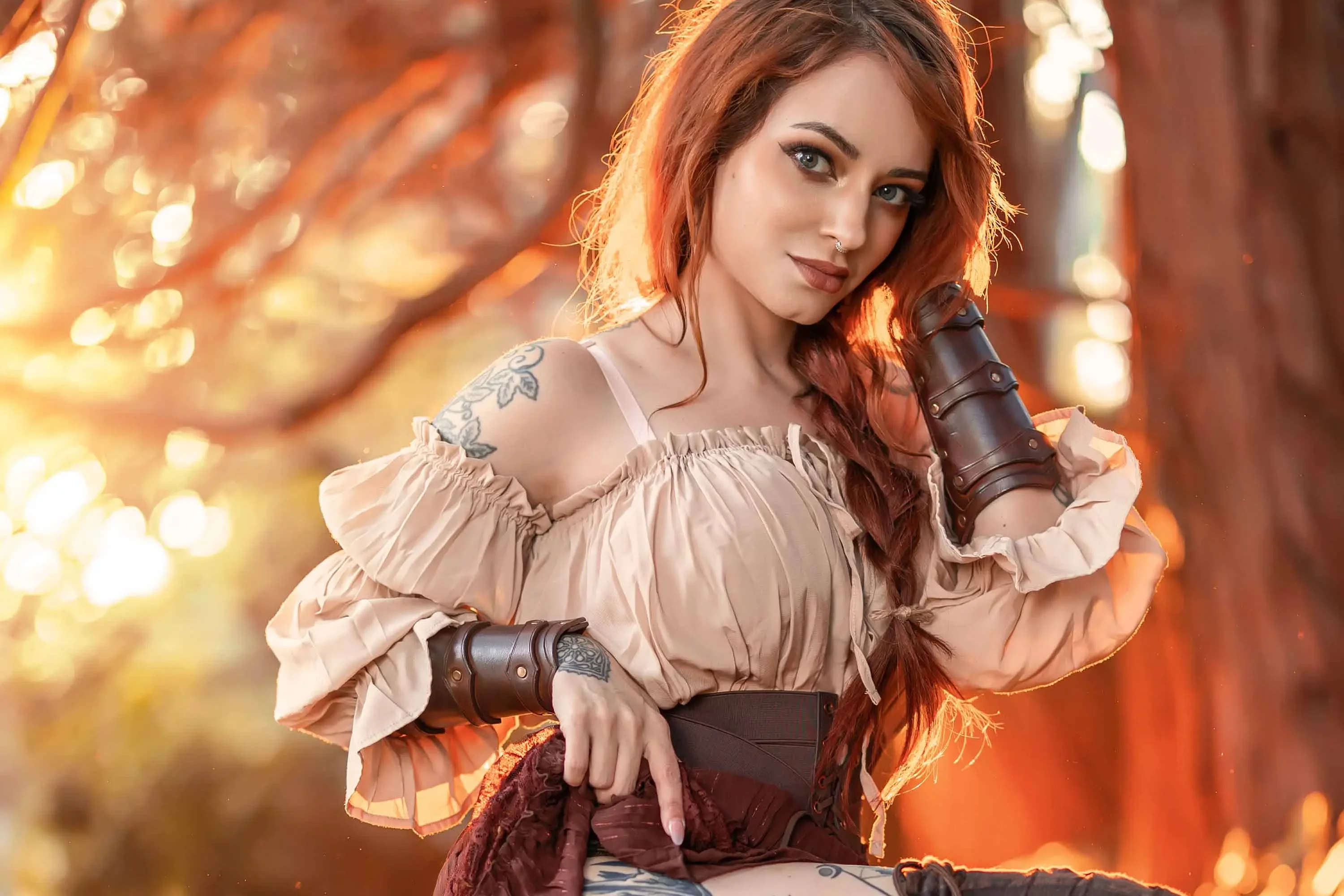 Forbidden Realm Into The Woodsboots autumn fall redhead outdoor gen-the-hobbit genevieve genthehobbit fairy-tale fantasy  Slide