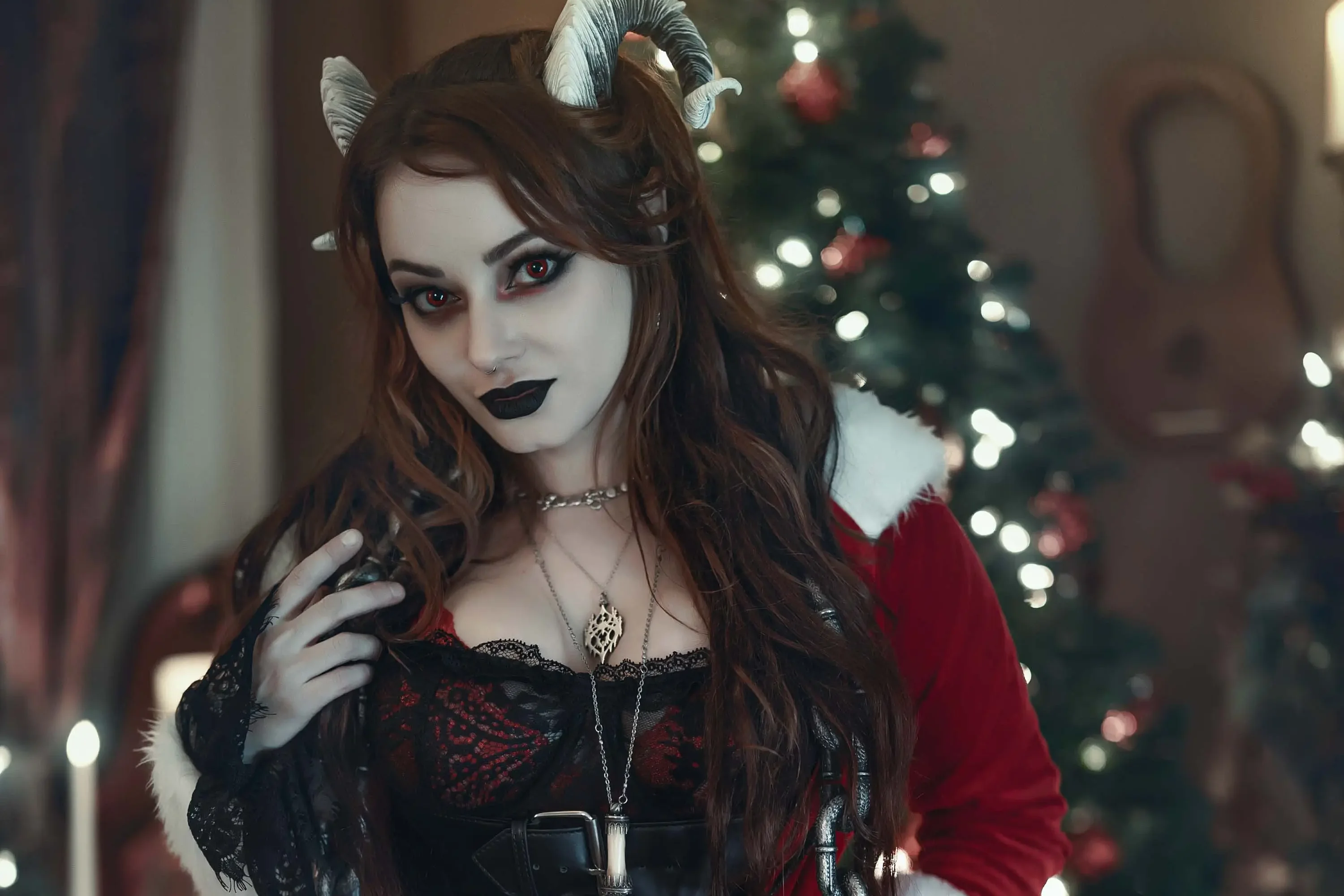 Forbidden Realm Krampuschains horns red-eyes krampus mythological-creature holiday whimsical redhead christmas gen-the-hobbit genevieve genthehobbit  Slide