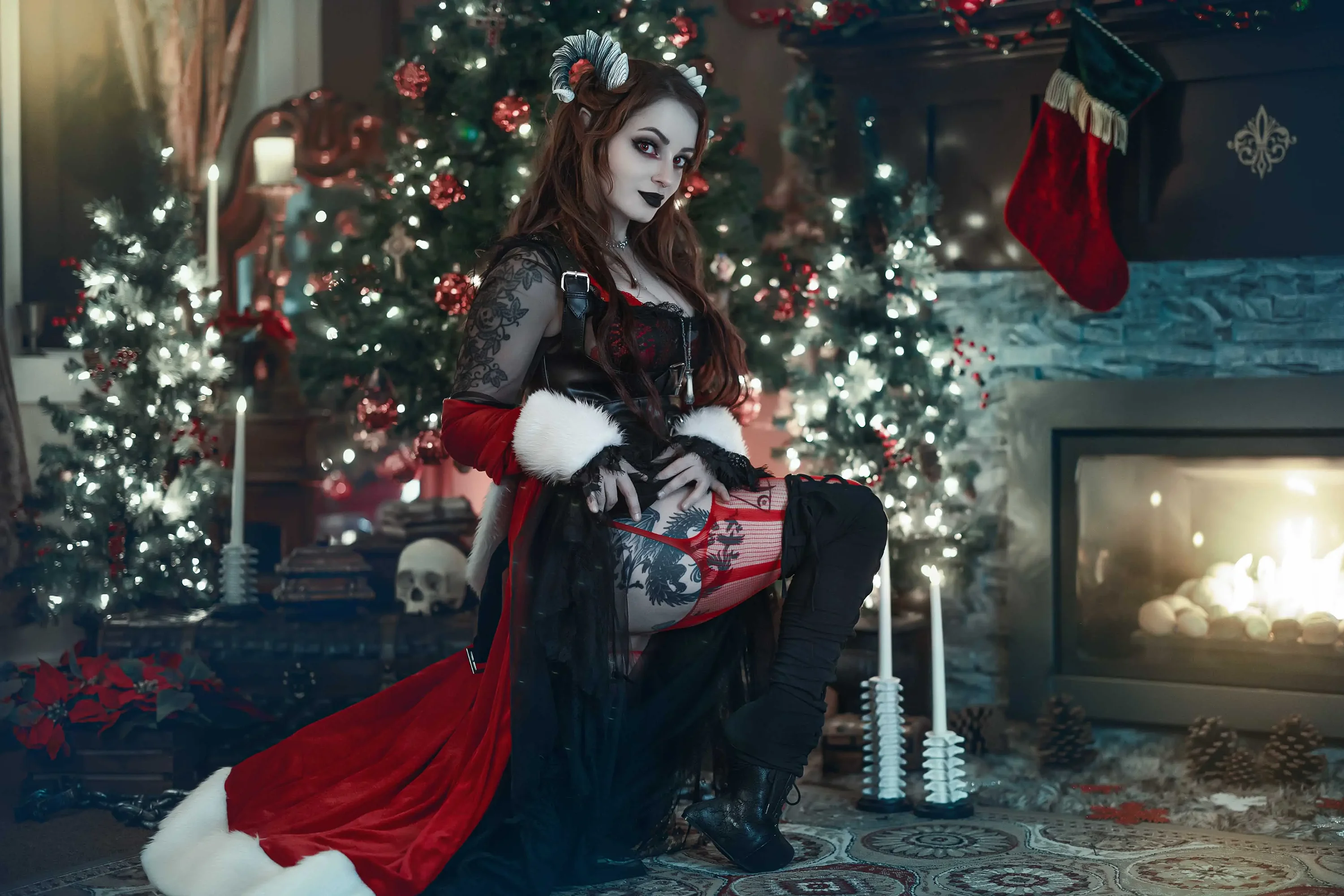 Forbidden Realm Krampuschains horns red-eyes krampus mythological-creature holiday whimsical redhead christmas gen-the-hobbit genevieve genthehobbit  Slide