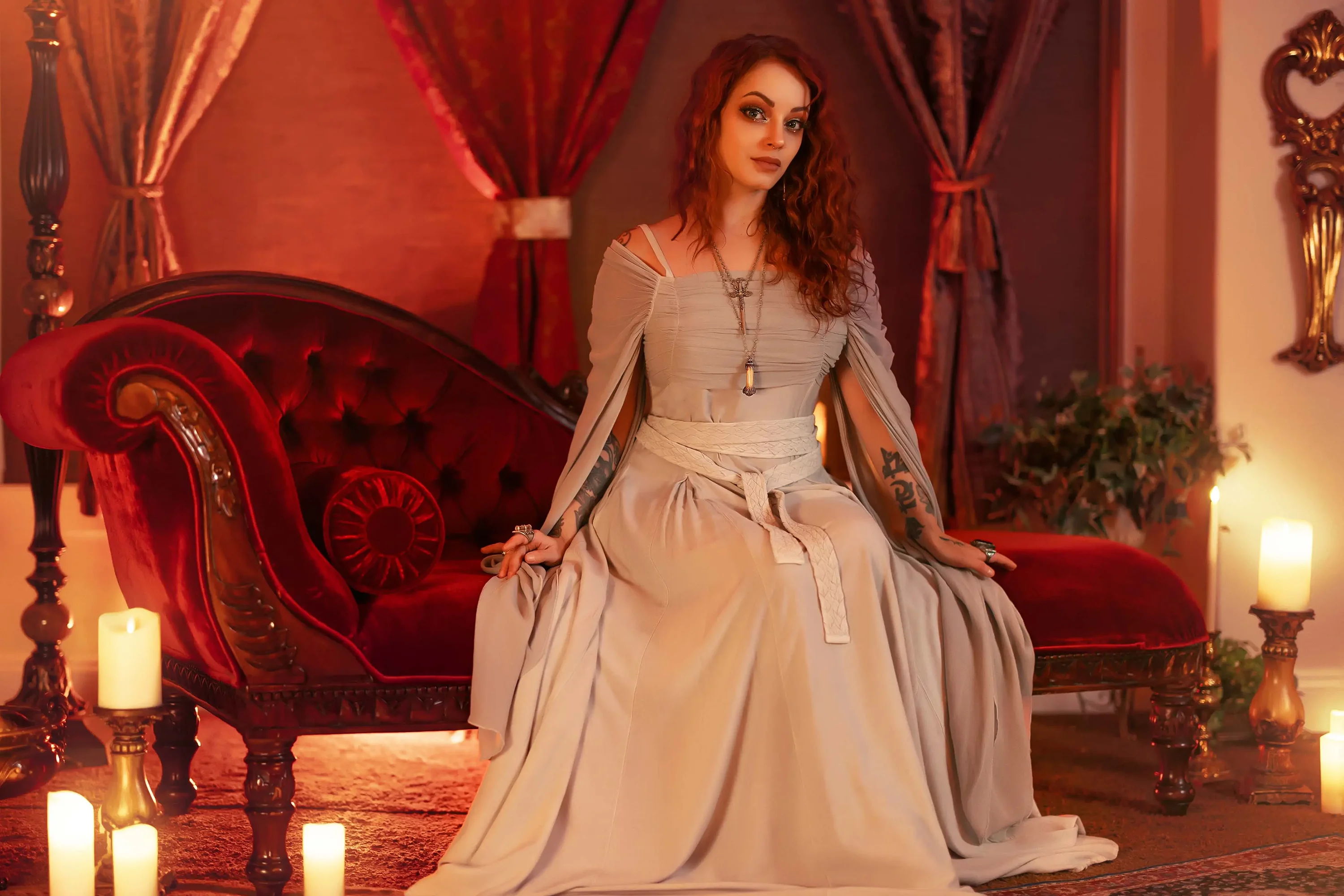 Forbidden Realm M'Ladys Chamberscandles maiden dreamy redhead gen-the-hobbit genevieve genthehobbit medieval renaissance  Slide