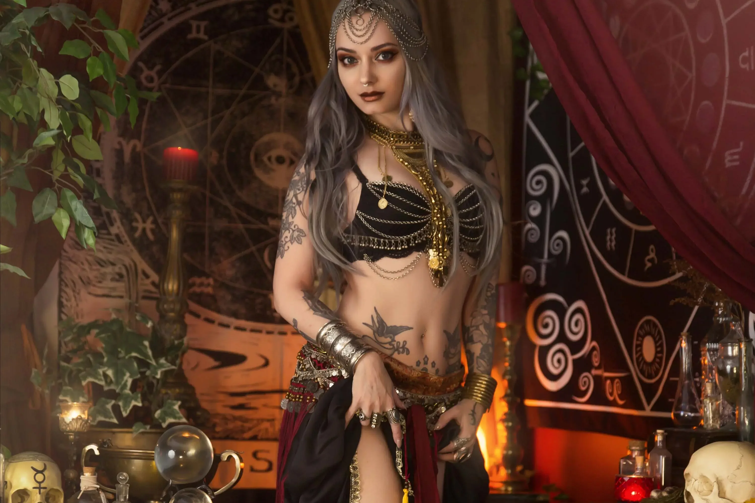 Forbidden Realm Madame Genevievebody-chain dreamy gen-the-hobbit genevieve genthehobbit exotic macabre occult supernatural  Slide