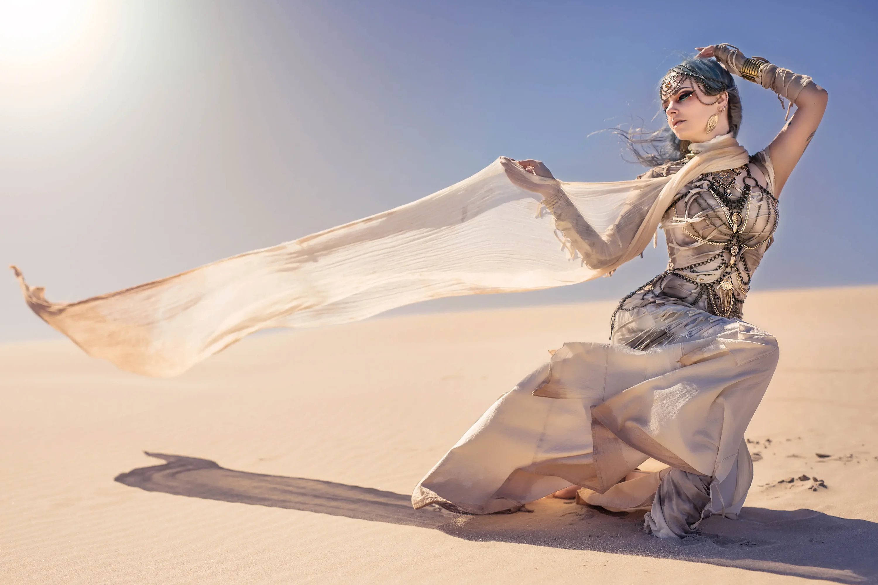 Forbidden Realm Miragebody-chain silver-hair desert outdoor gen-the-hobbit genevieve genthehobbit egyptian fantasy  Slide
