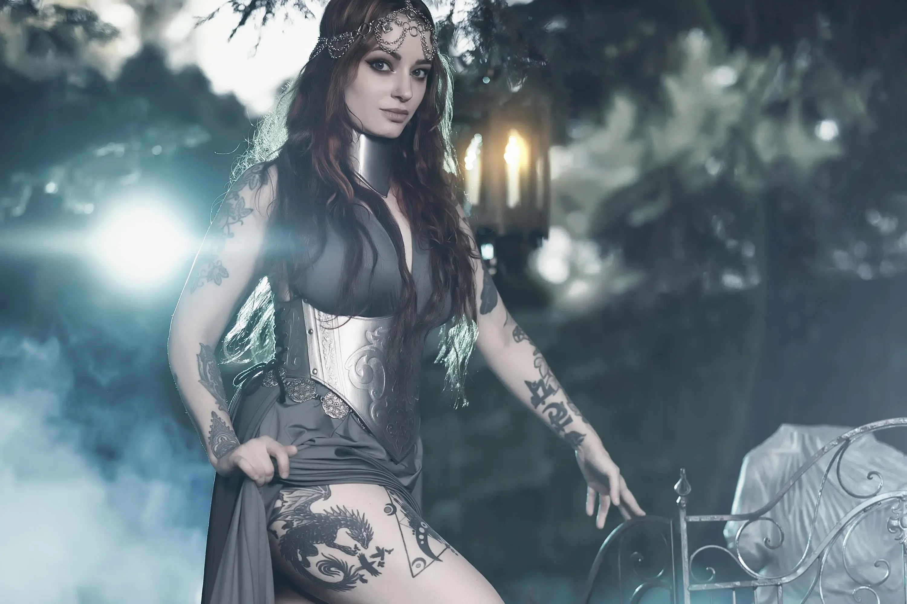 Forbidden Realm Mistyhavensmoke maiden redhead outdoor gen-the-hobbit genevieve genthehobbit fantasy macabre  Slide