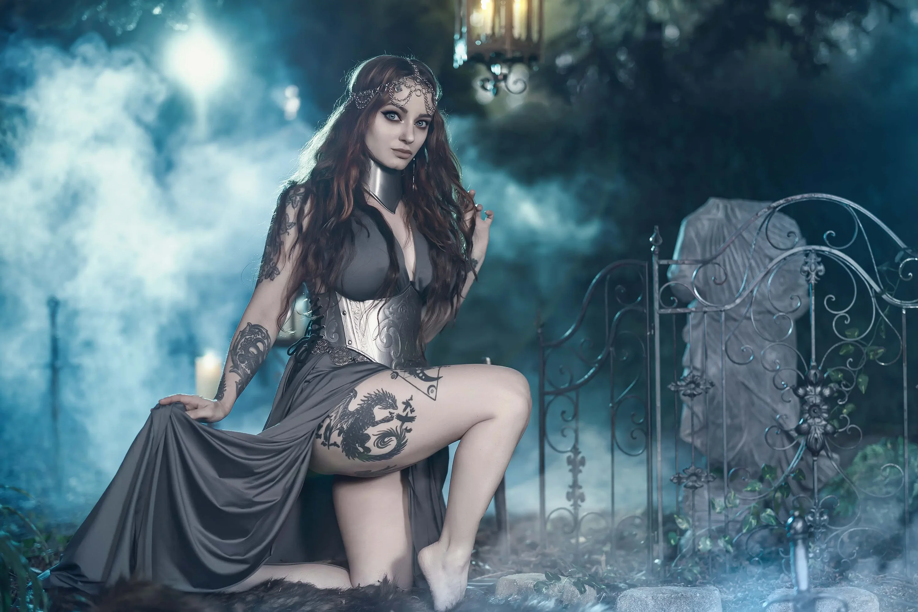 Forbidden Realm Mistyhavensmoke maiden redhead outdoor gen-the-hobbit genevieve genthehobbit fantasy macabre  Slide