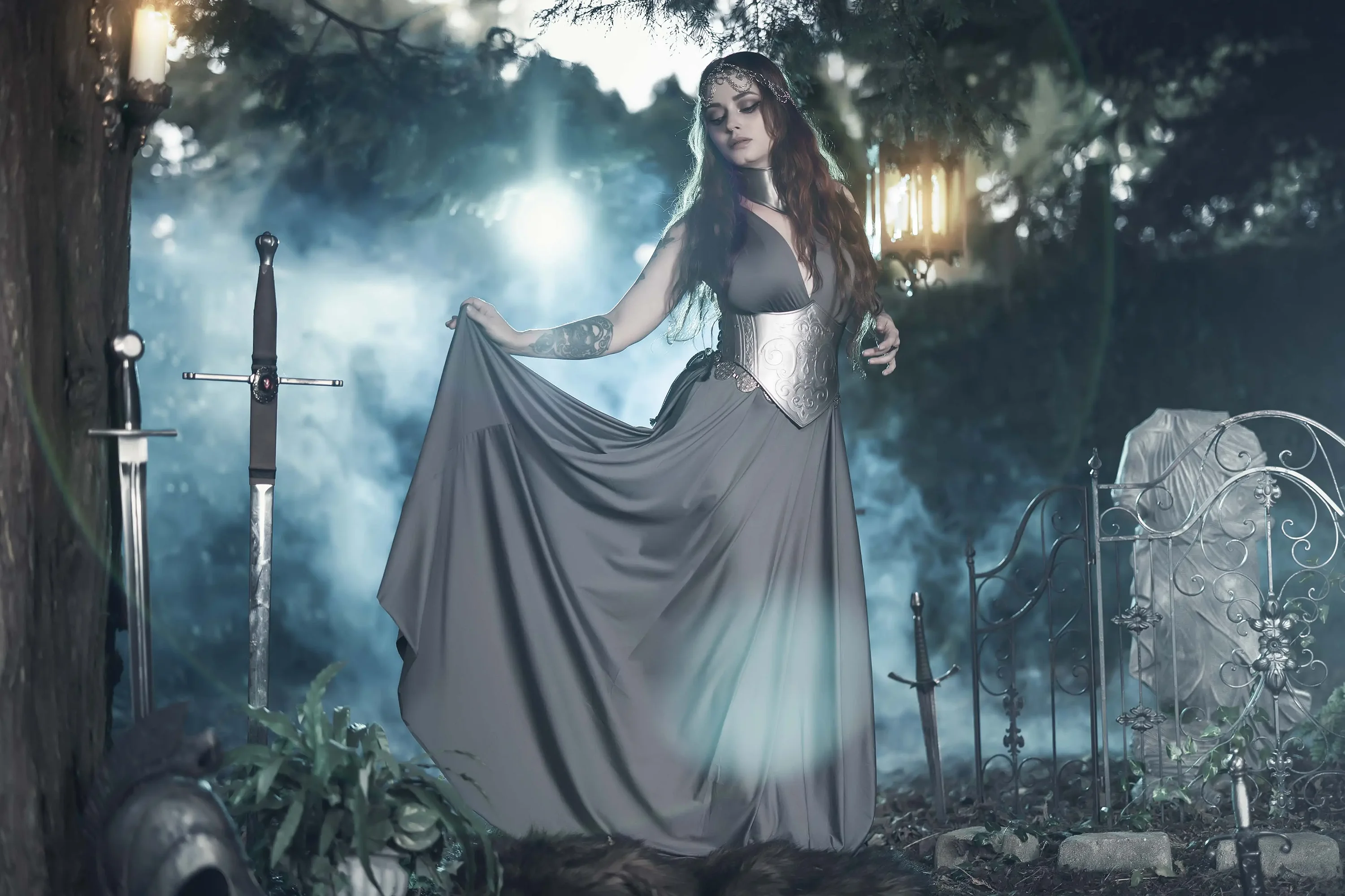 Forbidden Realm Mistyhavensmoke maiden redhead outdoor gen-the-hobbit genevieve genthehobbit fantasy macabre  Slide