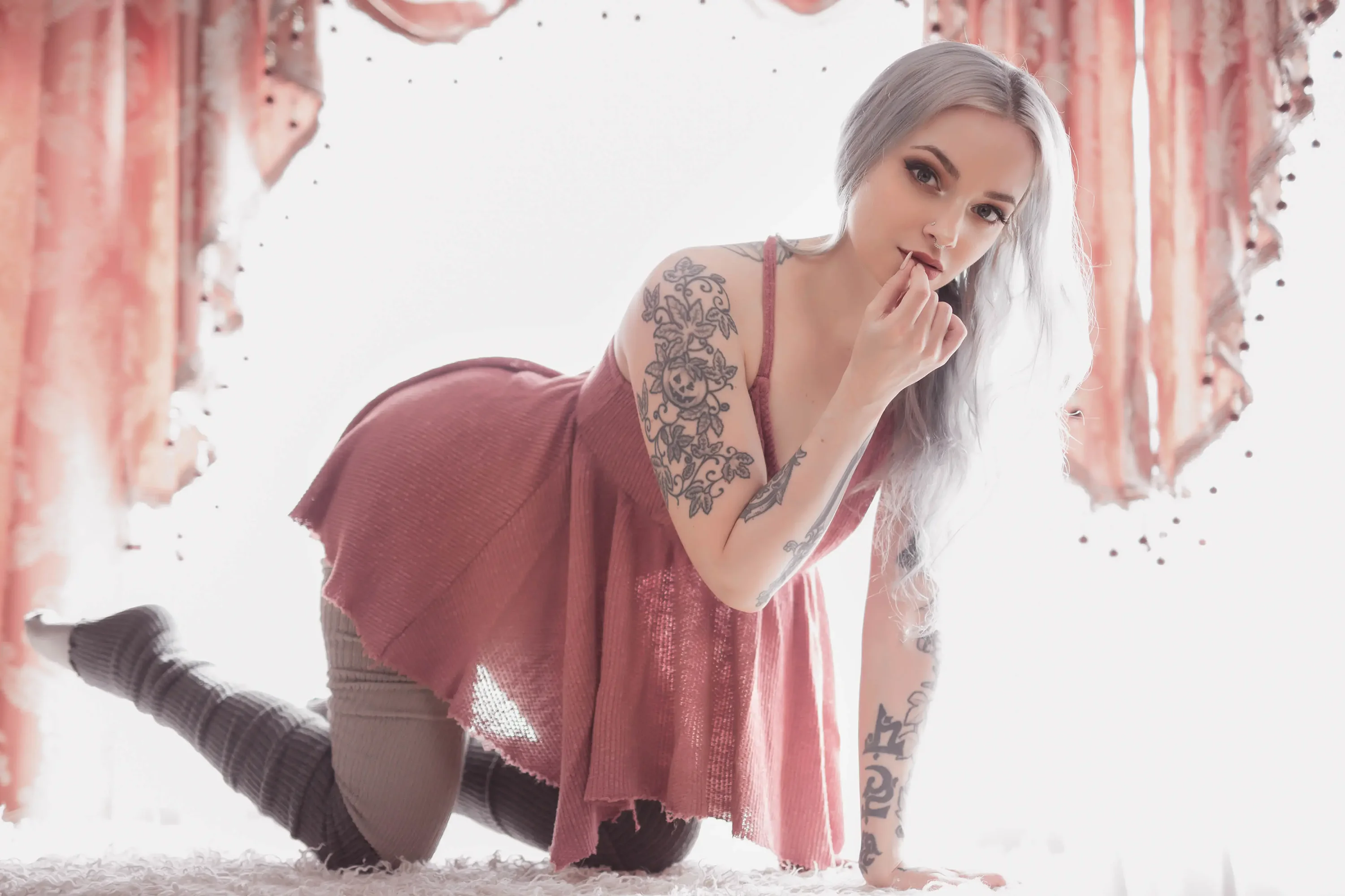 Forbidden Realm Morning Calmknee-socks casual pastel sweet silver-hair gen-the-hobbit genevieve genthehobbit feminine  Slide