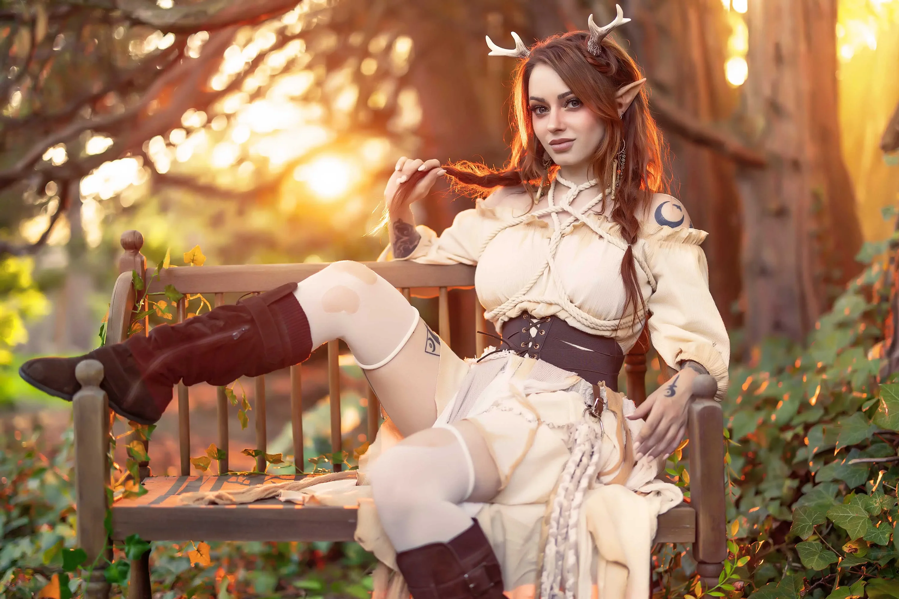 Forbidden Realm Mythicantlers shibari redhead nature outdoor gen-the-hobbit genevieve genthehobbit  Slide