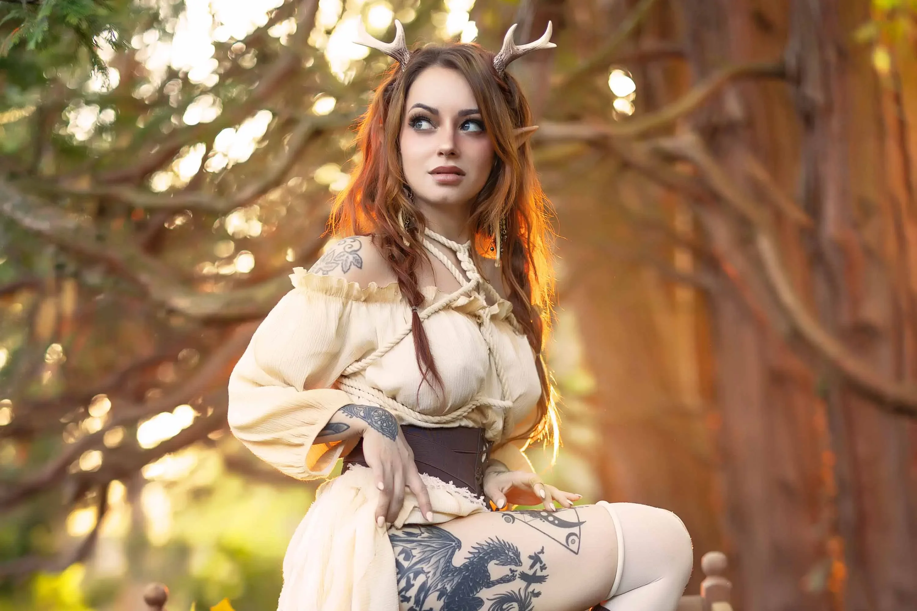 Forbidden Realm Mythicantlers shibari redhead nature outdoor gen-the-hobbit genevieve genthehobbit  Slide