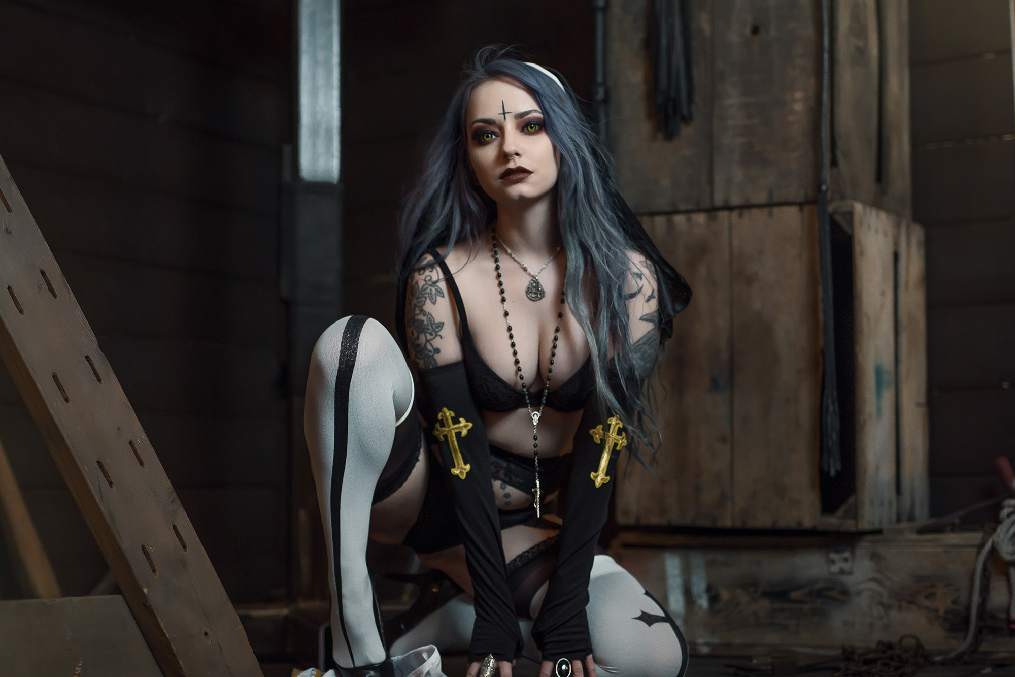 Forbidden Realm Original Sincandles chains nun silver-hair gen-the-hobbit genevieve genthehobbit bondage gothic  Slide