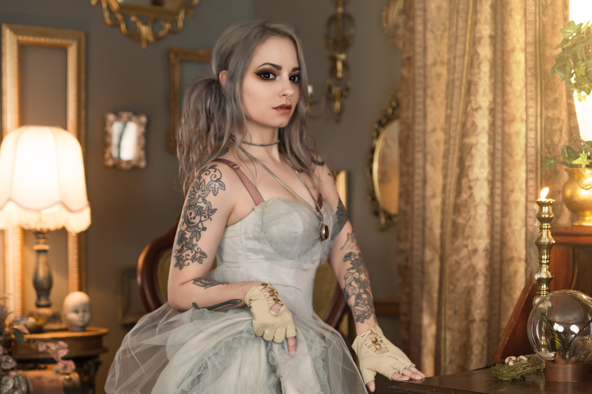Forbidden Realm Periwinklestockings silver-hair gen-the-hobbit genevieve genthehobbit feminine retro victorian vintage  Slide
